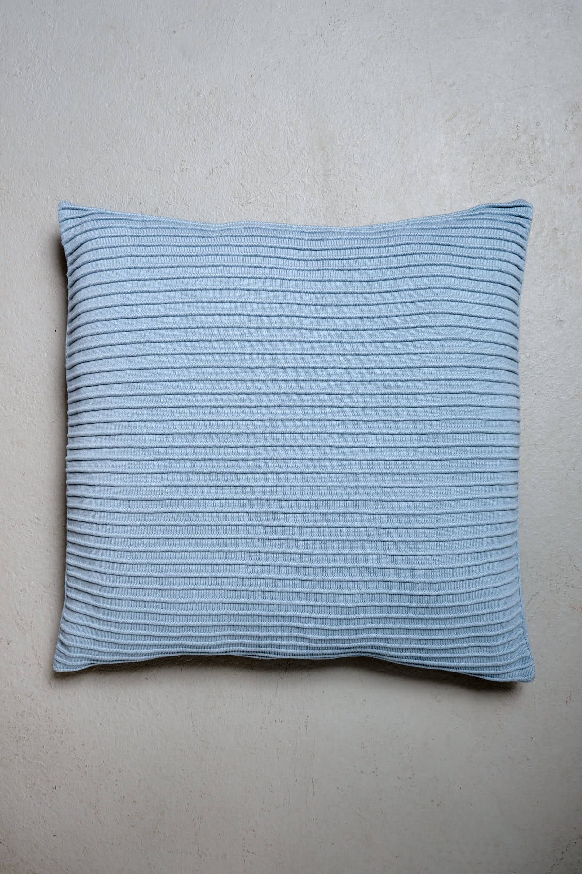 Peraluna FREE PILLOW 100% Organic Cotton Knitwear Pillowcase 60X60 cm. - Light Blue