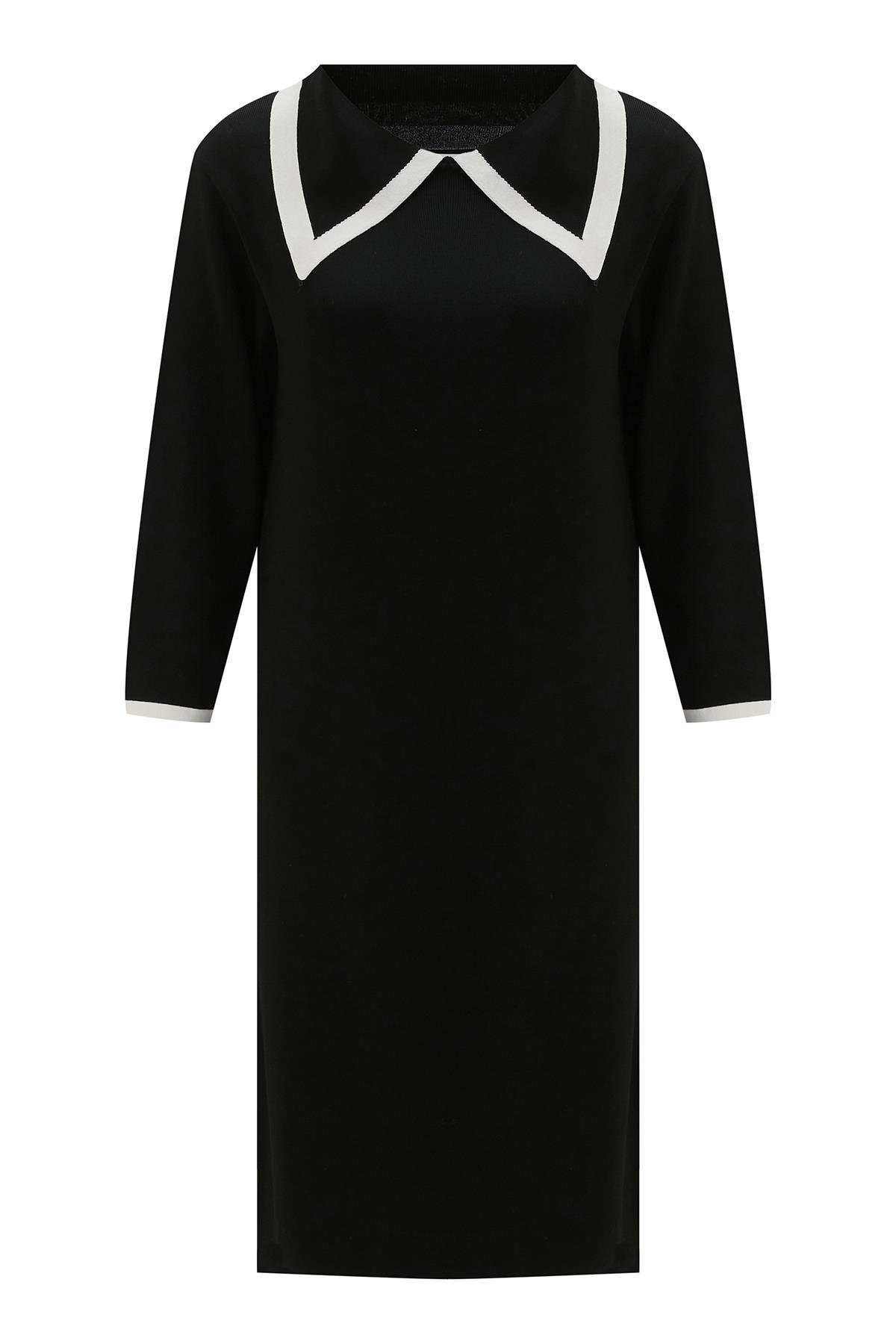 Peraluna GRACE DRESS Rahat Kesim A Form Kadın Triko Elbise Siyah