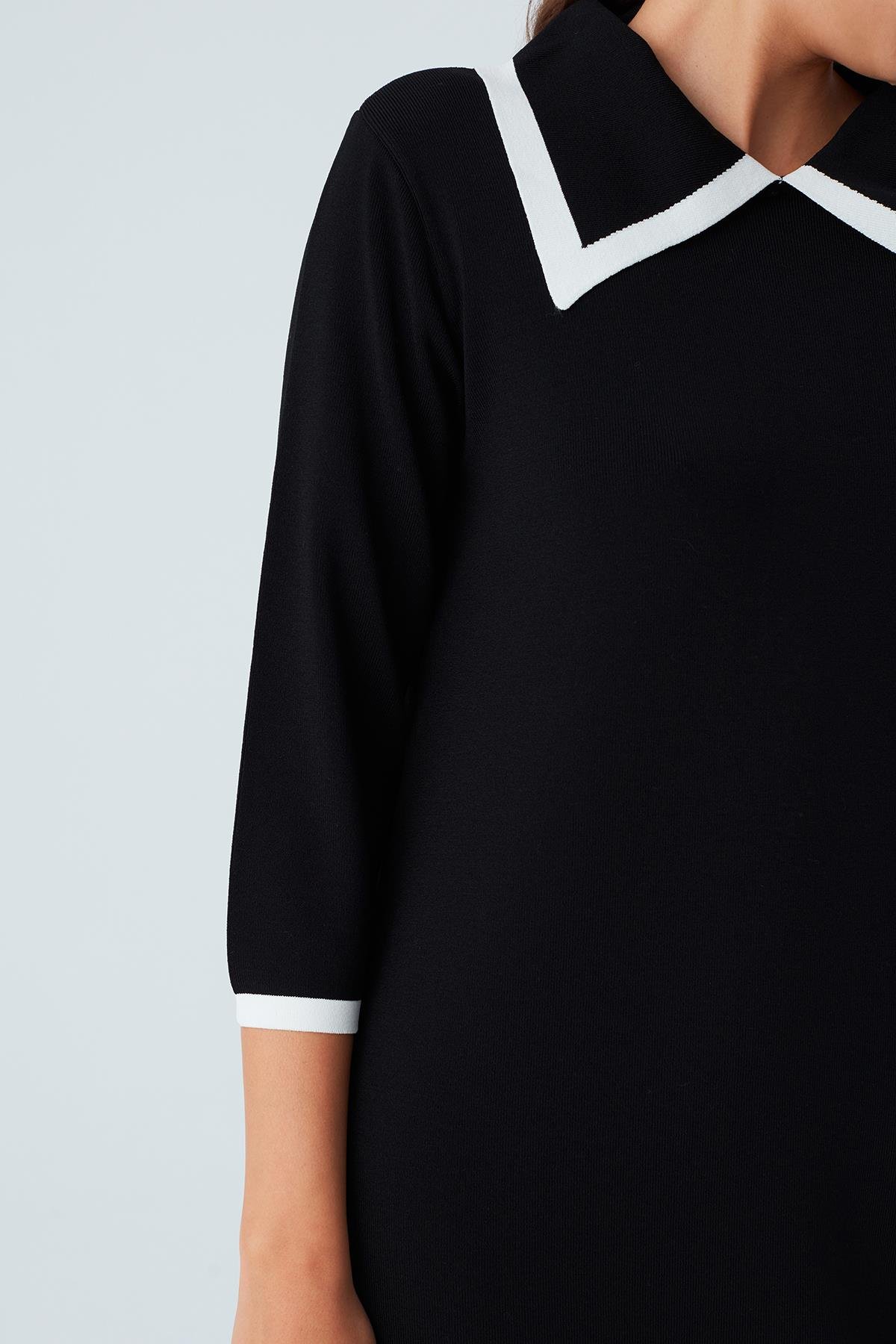 Peraluna GRACE DRESS Rahat Kesim A Form Kadın Triko Elbise Siyah