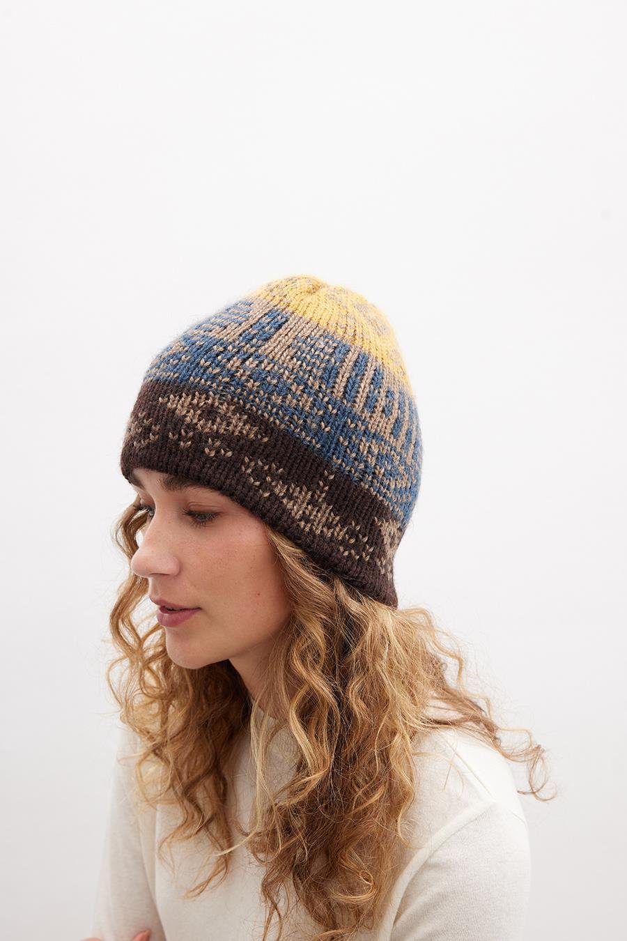 Peraluna HARMONY BEANIE Etnik Desen Kadın Triko Bere - Multi