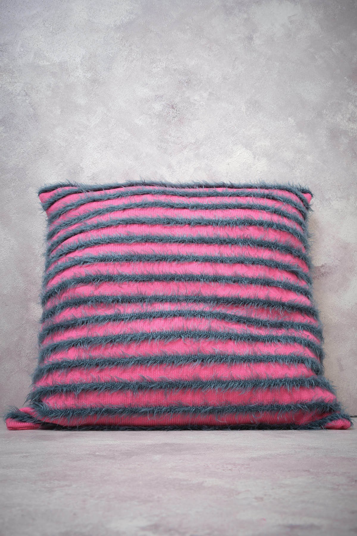 Peraluna HAVANA PILLOW Exotic Design Striped Knitwear Pillowcase 45X45 cm. - Pink/Green