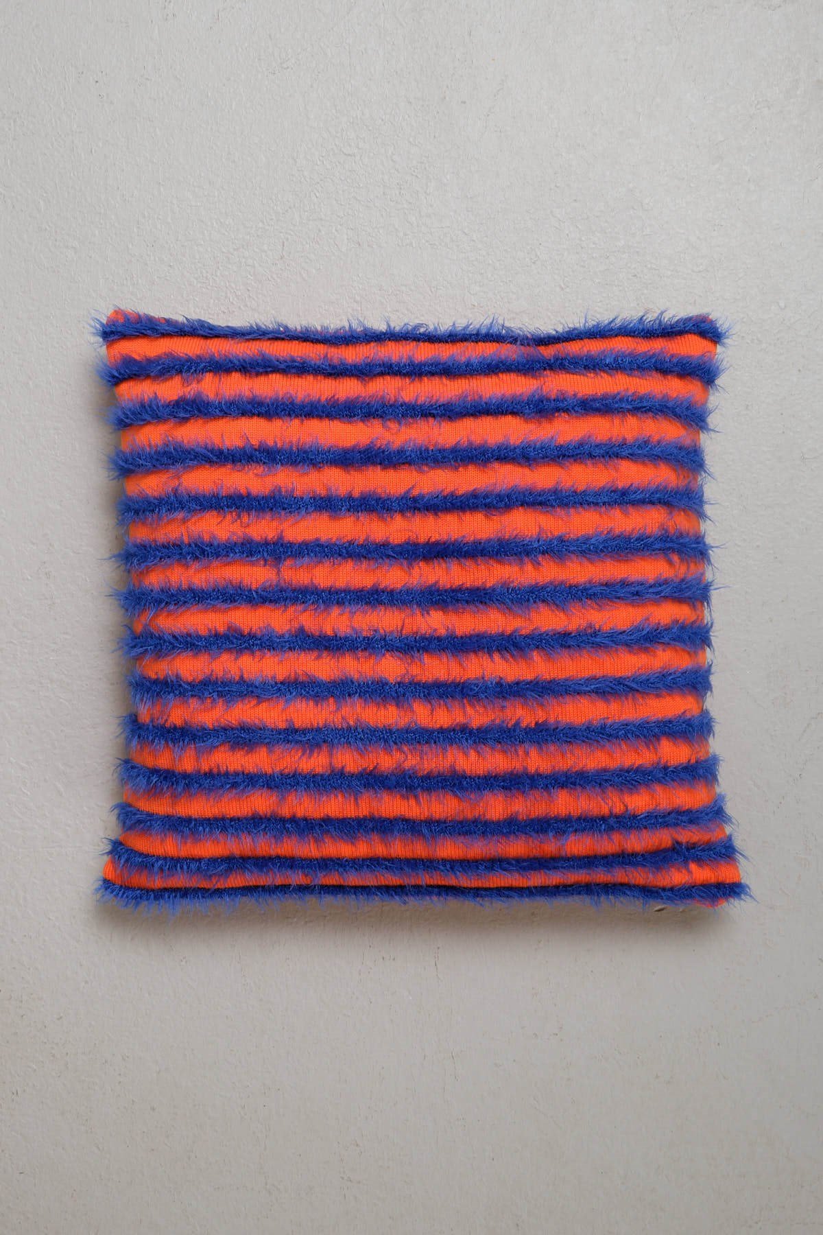 Peraluna HAVANA PILLOW Exotic Design Striped Knitwear Pillowcase 45X45 cm. - Orange/Royal Blue
