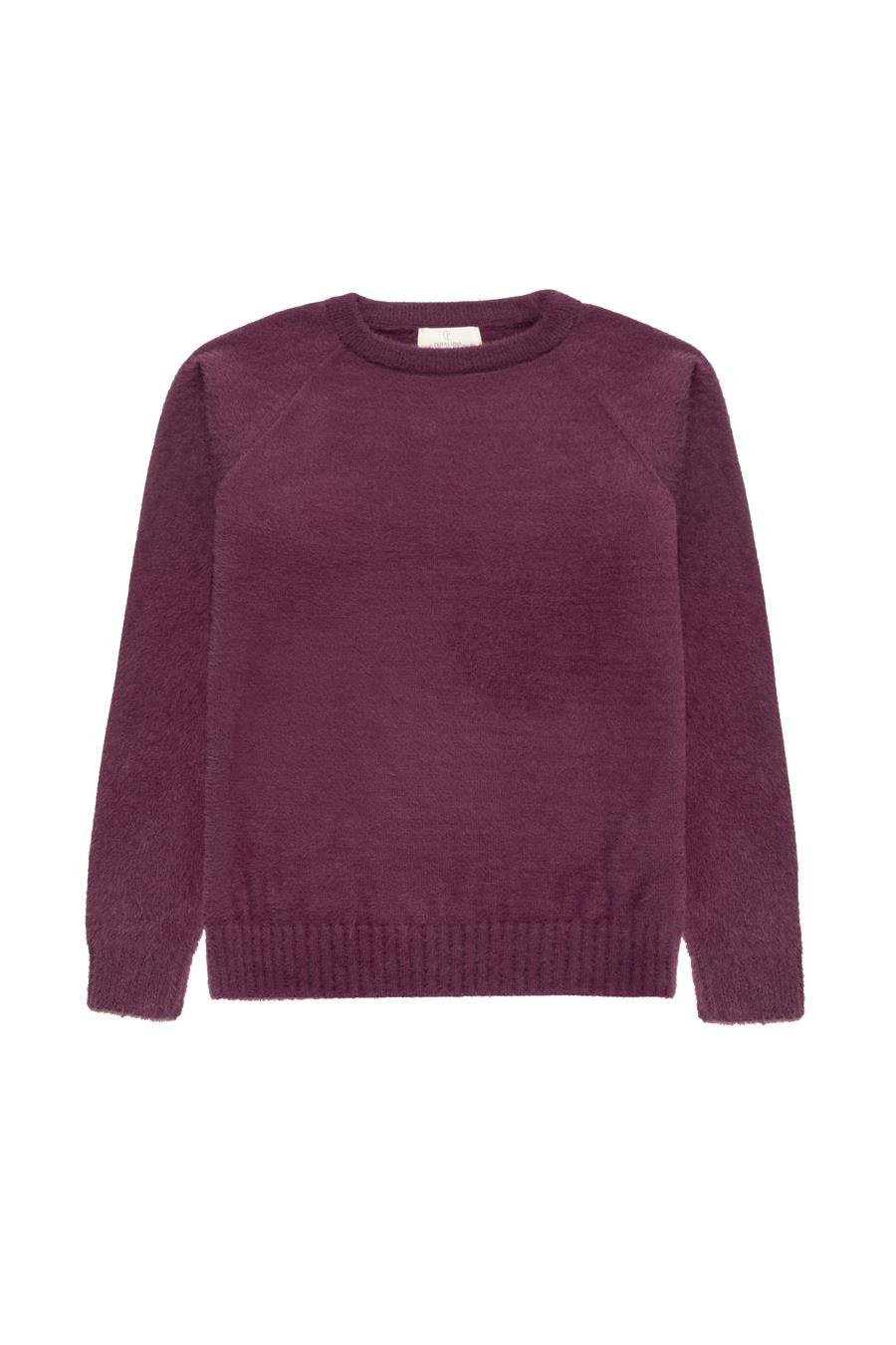 Peraluna HAZEL PULLOVER Bisiklet Yaka Rahat Kesimı Kadın Triko Kazak - Mürdüm