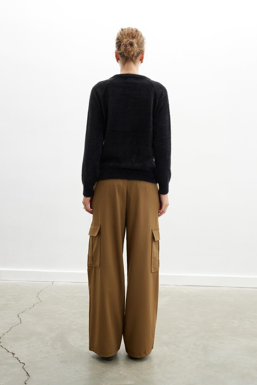 Peraluna HAZEL PULLOVER Bisiklet Yaka Rahat Kesimı Kadın Triko Kazak - Siyah