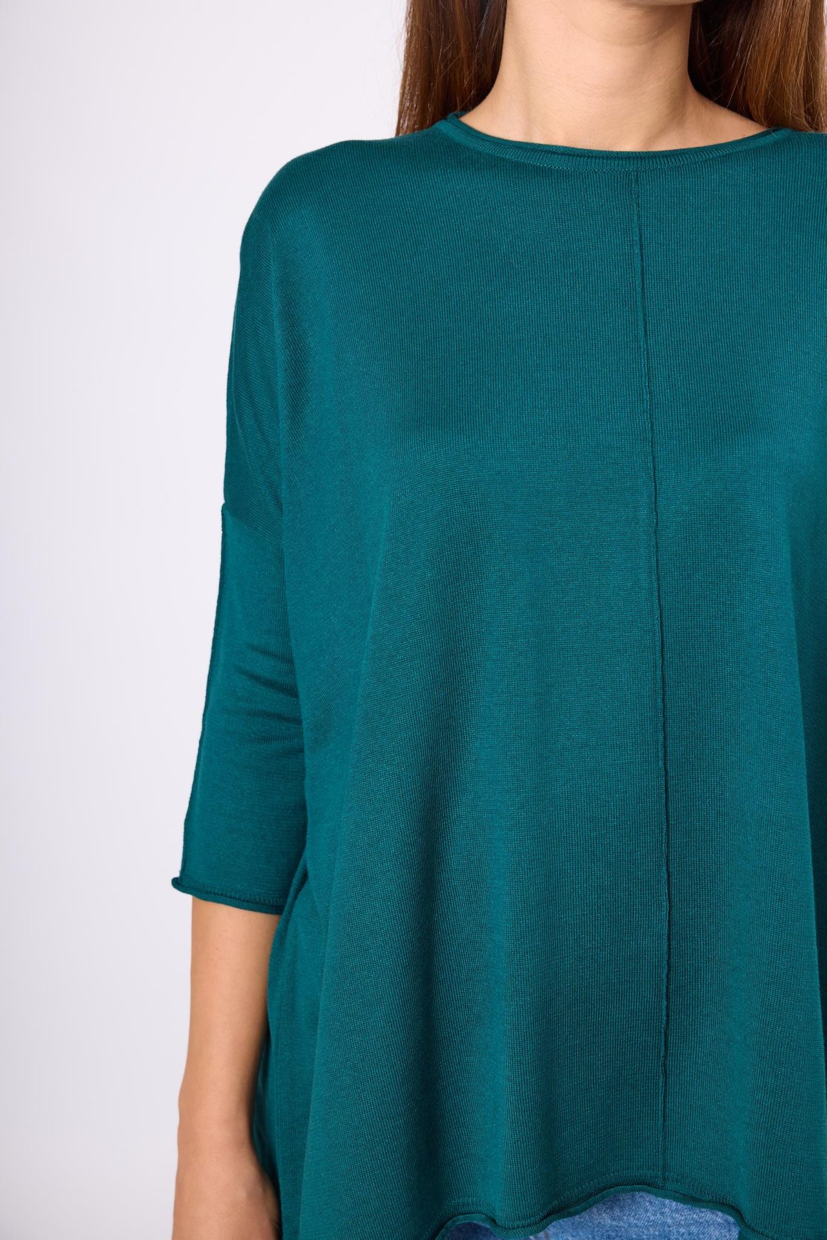 Peraluna Helion Bol Kesim Kadin Triko Kazak - Koyu Yeşil