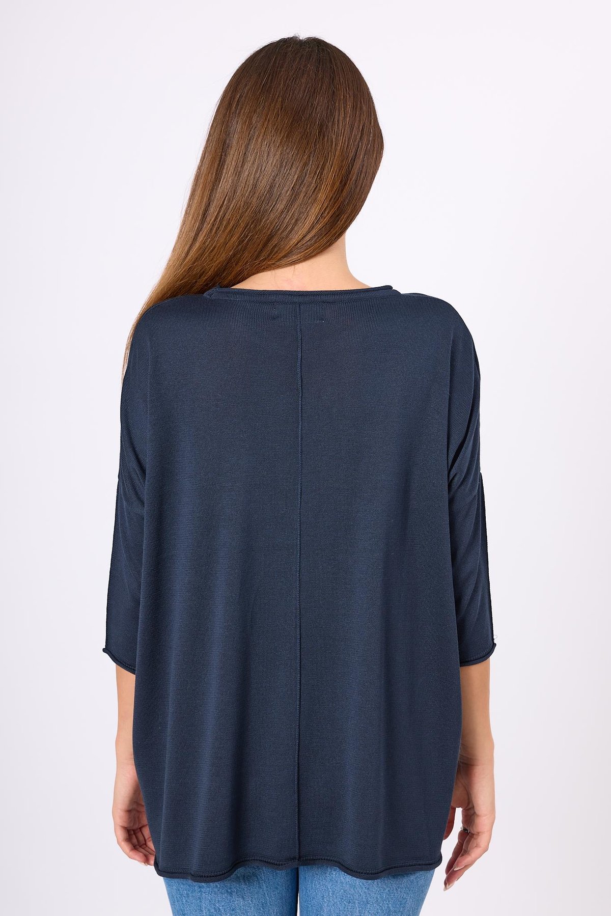 Peraluna Helion Bol Kesim Kadin Triko Kazak - Lacivert