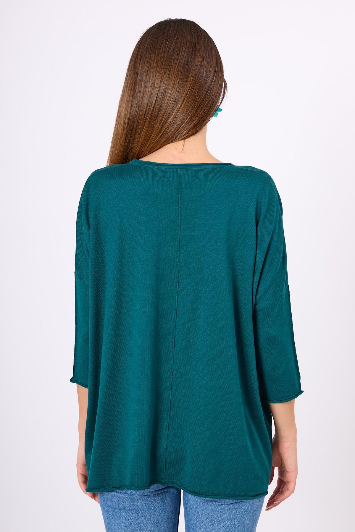 Peraluna Helion Bol Kesim Kadin Triko Kazak - Koyu Yeşil