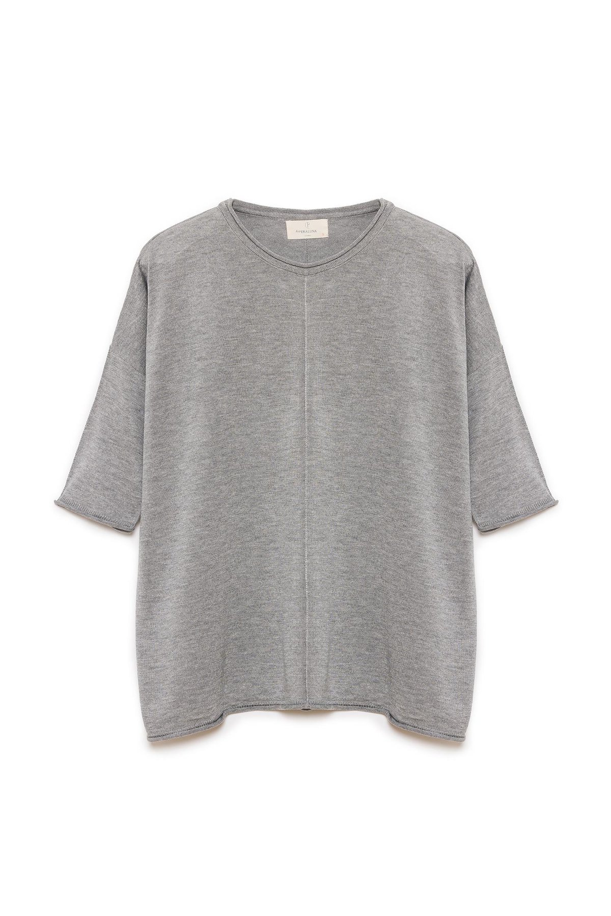 Peraluna Helion Loose Fit Womens Knitted Pullover - Grey Melange