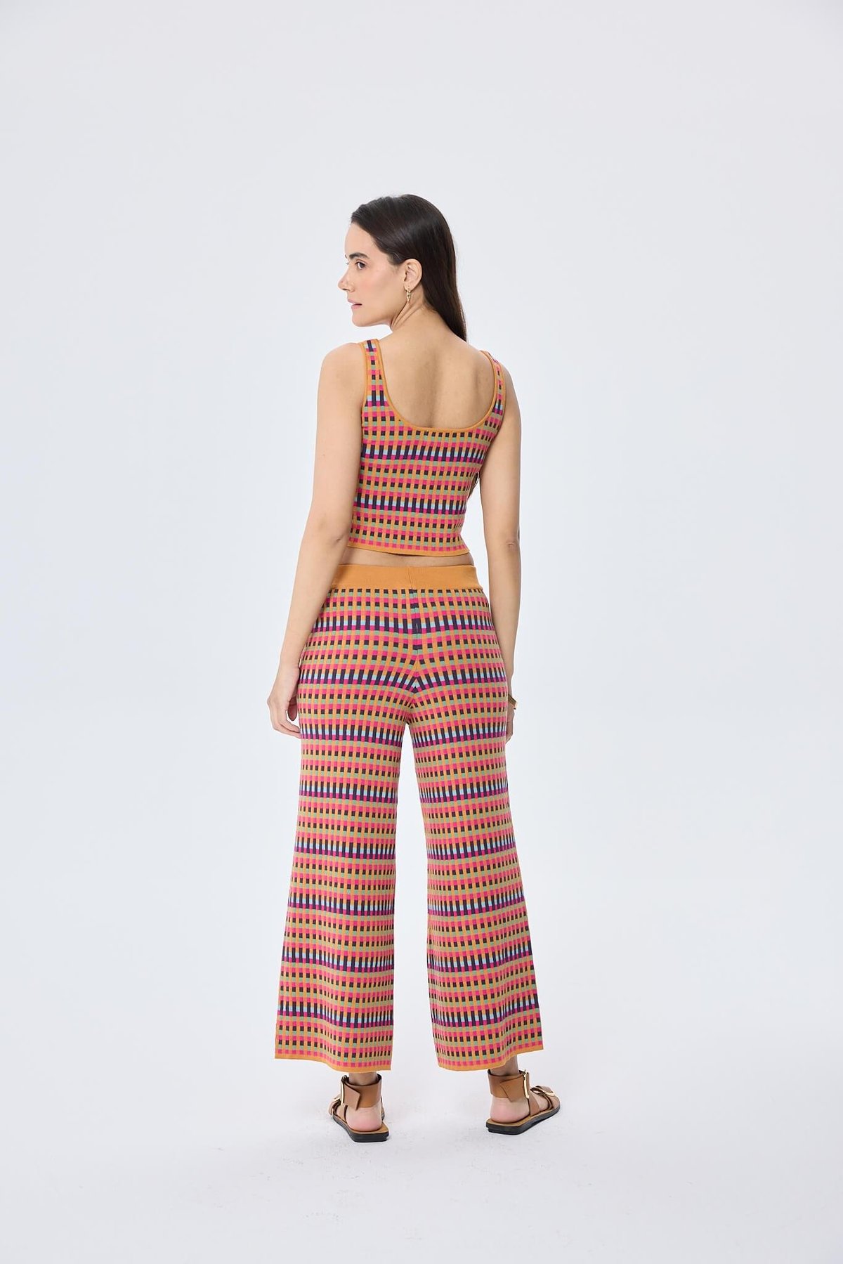 Peraluna illusion, Jakarlı Organik Pamuk Kadın Mevsimlik Triko Pantolon - MULTİ / HARDAL