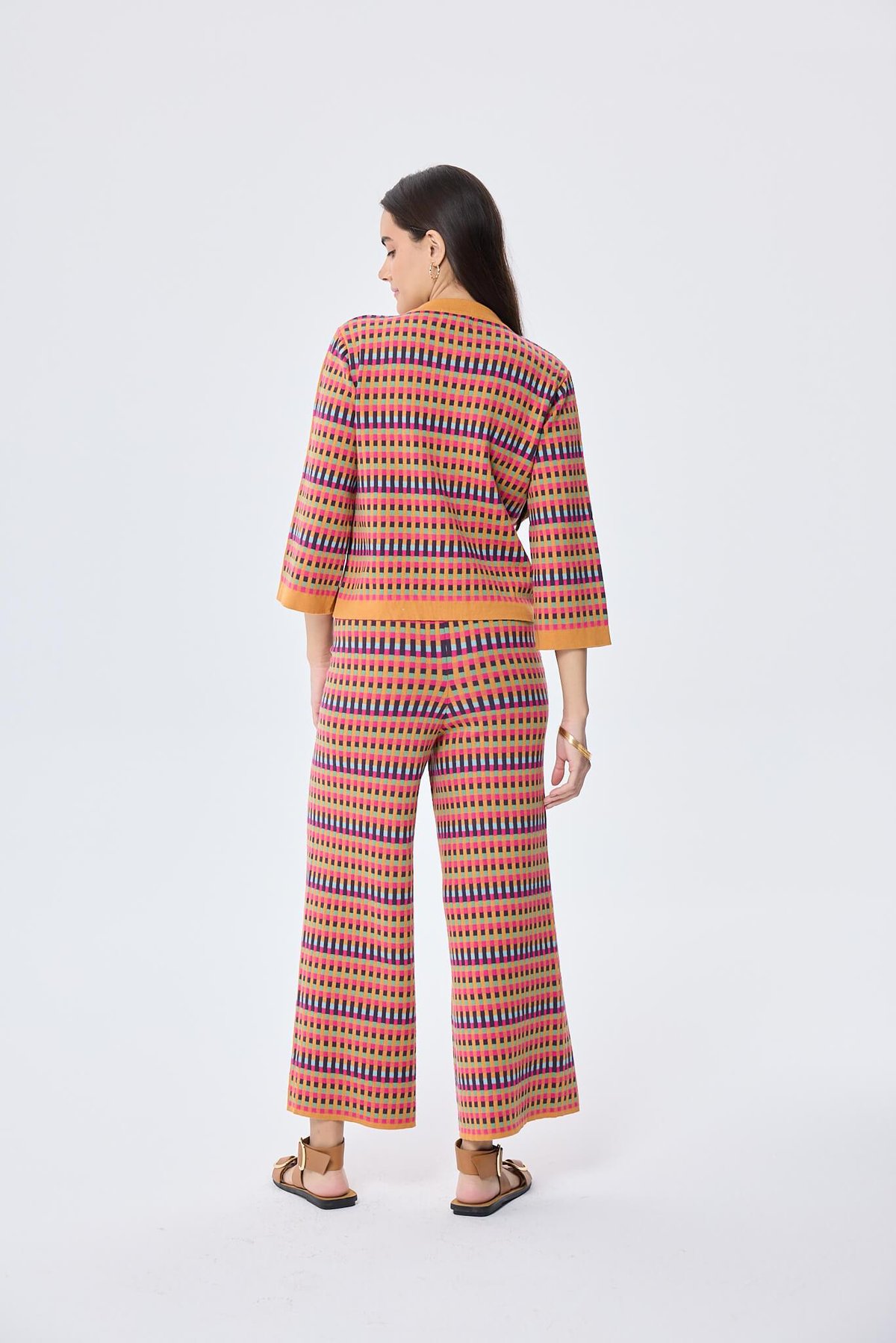 Peraluna illusion, Jakarlı Organik Pamuk Kadın Mevsimlik Triko Pantolon - MULTİ / HARDAL