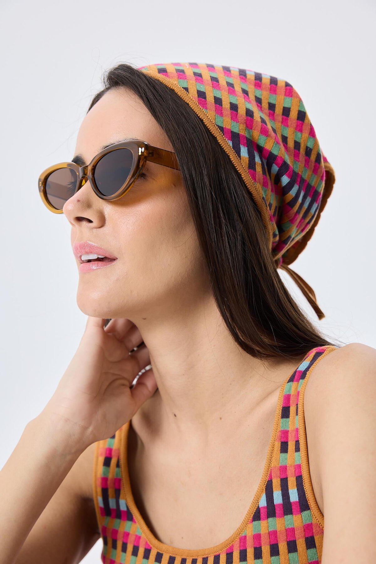 Peraluna Isla, Jakarlı Organik Pamuk Triko Bandana - MULTİ HARDAL