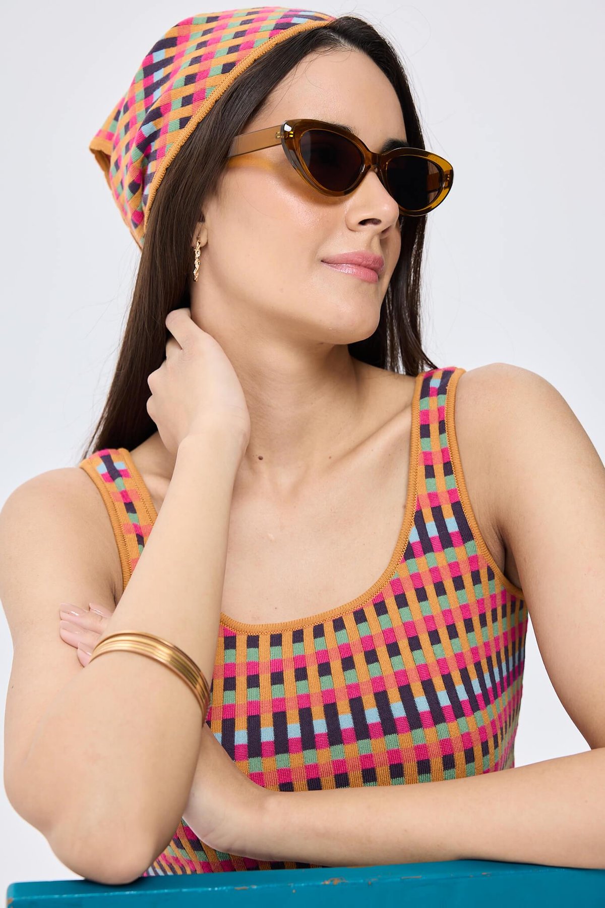 Peraluna Isla, Jakarlı Organik Pamuk Triko Bandana - MULTİ HARDAL