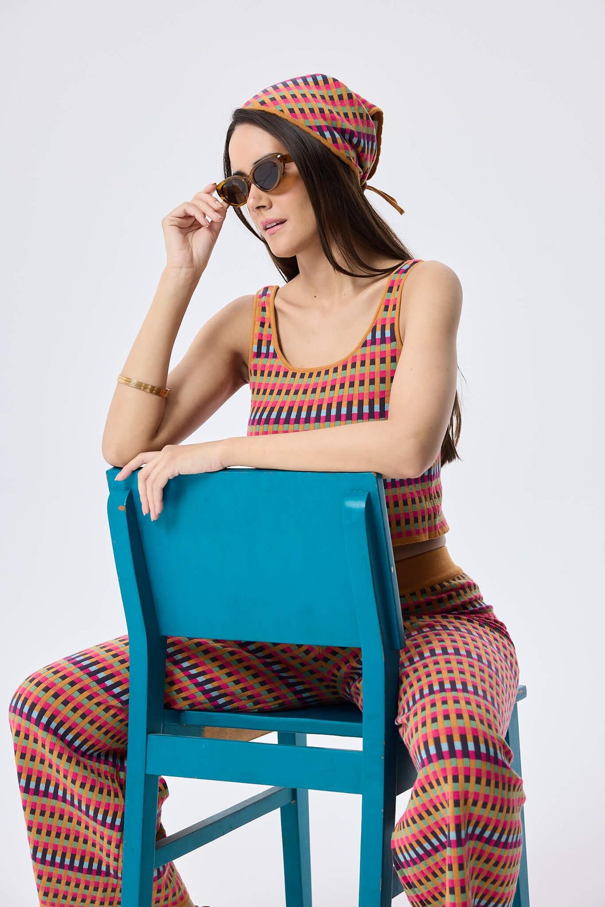 Peraluna Isla, Jakarlı Organik Pamuk Triko Bandana - MULTİ HARDAL