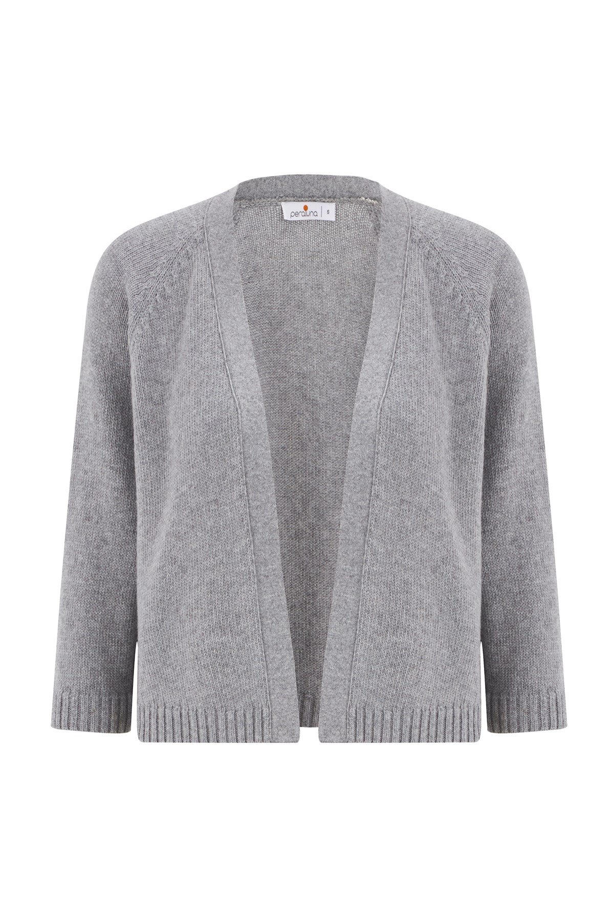 Peraluna Kısa Kaşmir Karışım Kadın Triko Bolero Gri Melanj