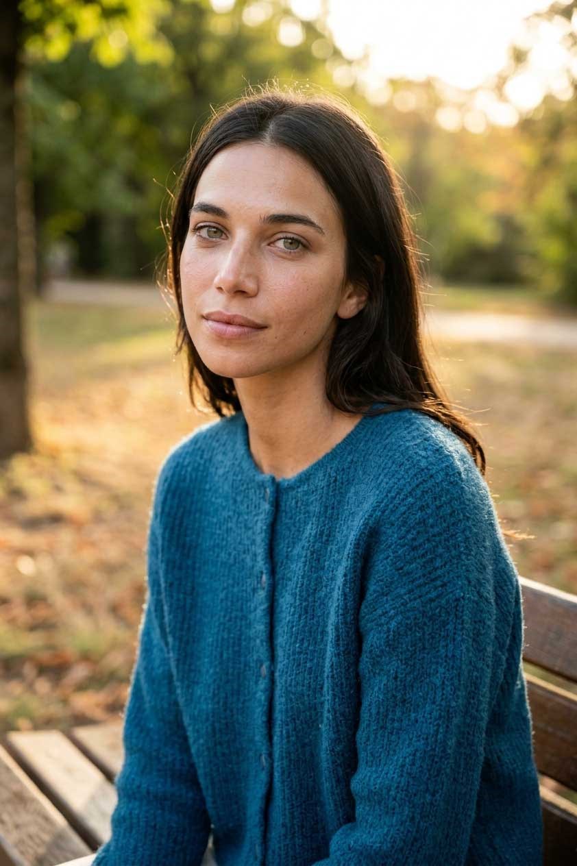 Peraluna Latina Cardigan - Selanik Örgü Kadın Hırka - Petrol Mavi
