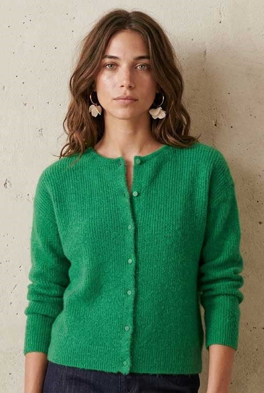 Peraluna Latina Cardigan - Selanik Örgü Kadın Hırka - Yeşil