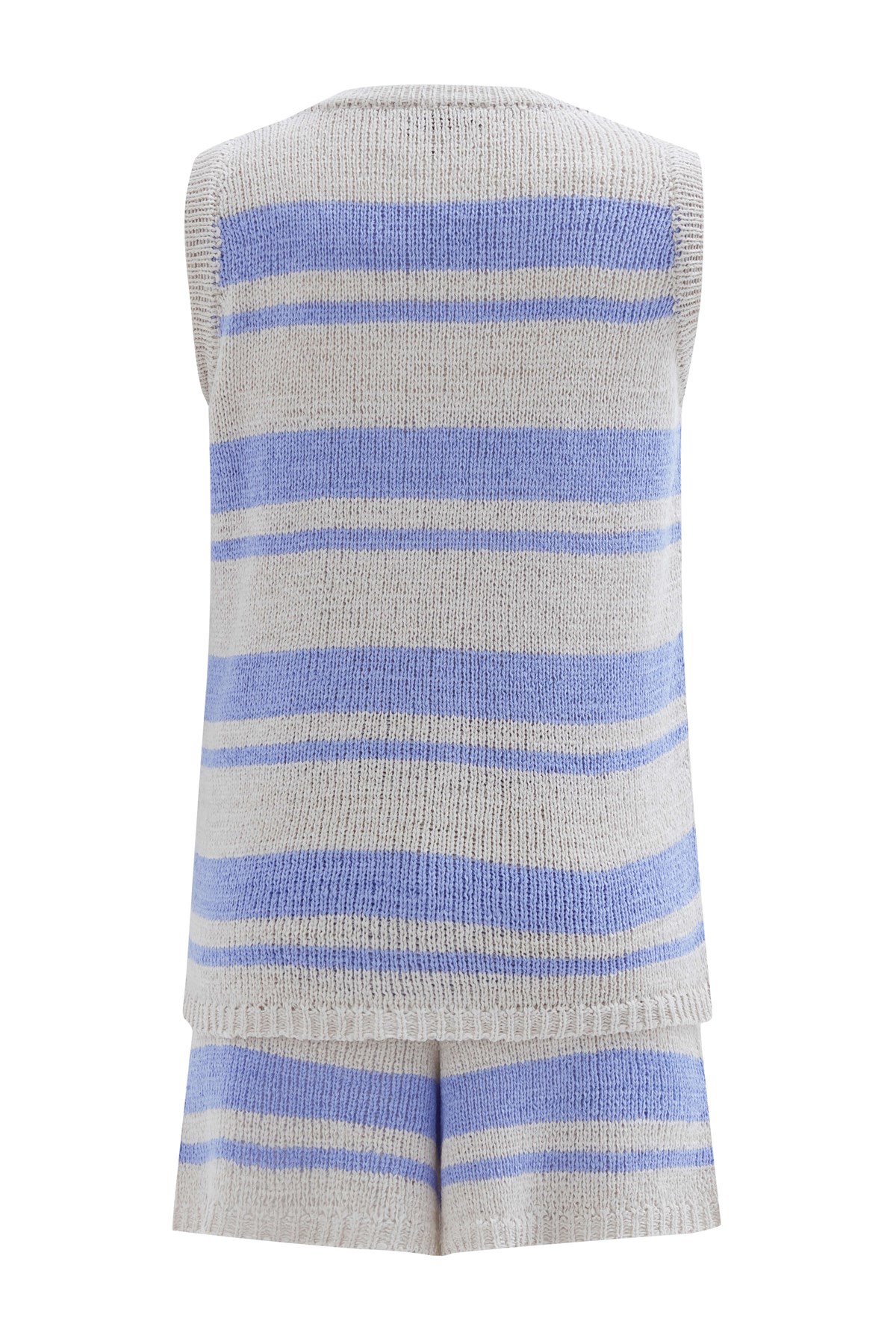 Peraluna LAURA TOP & SHORTS Yazlık Kadın Triko Şort Takım Taş/Lila