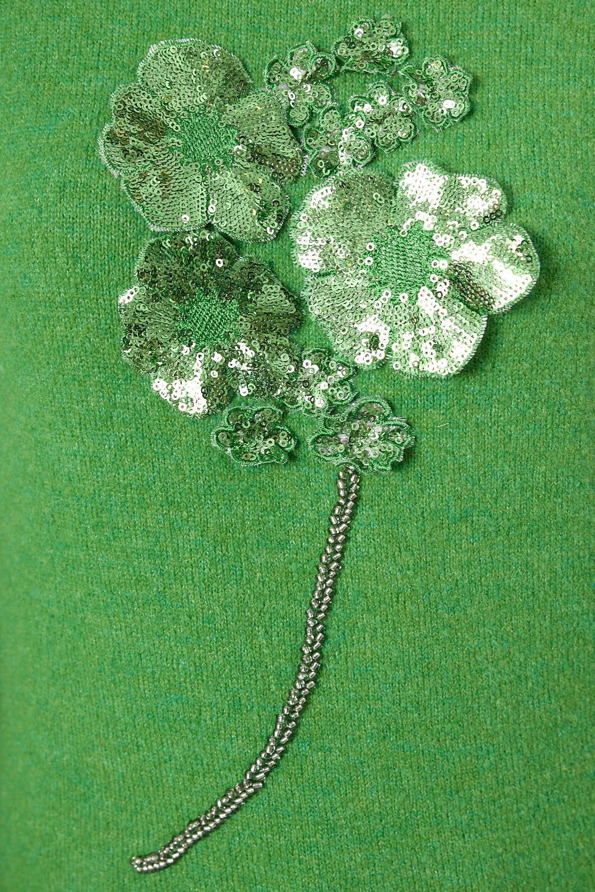 Peraluna Lorna Boncuk İşlemeli Kadın Triko Kazak - Açık Yeşil