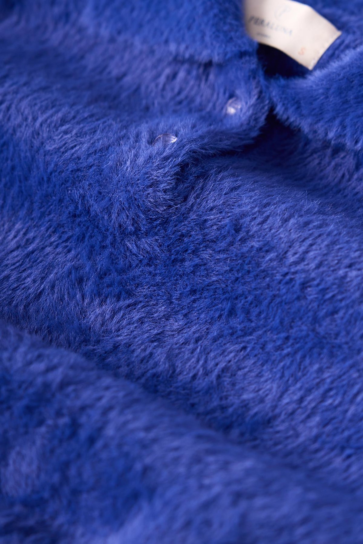 Peraluna Lucy Krop Kesim Polo Yaka Kadın Triko Bluz - Saks Mavi