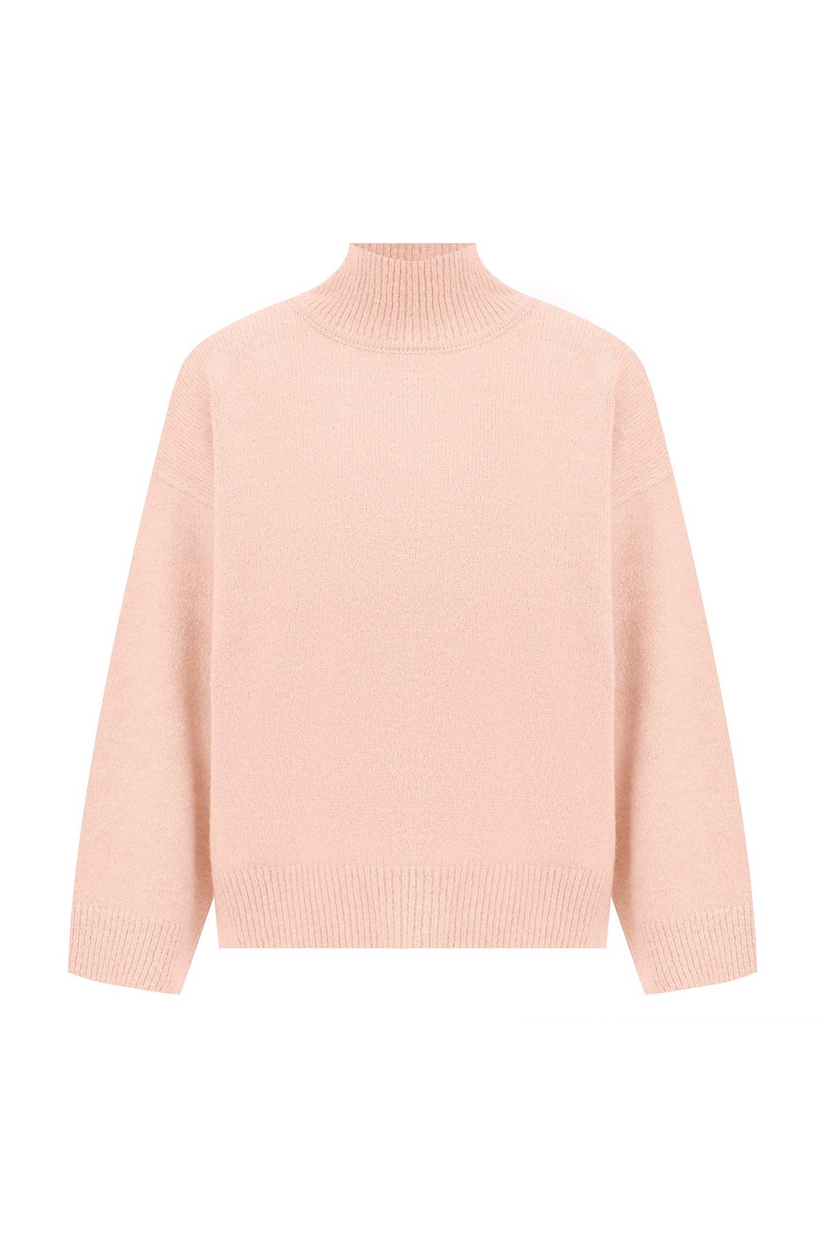 Peraluna MACUMBA PULLOVER Balıkçı Yaka Yumuşak Dokulu Kadın Triko Kazak Açık Pembe