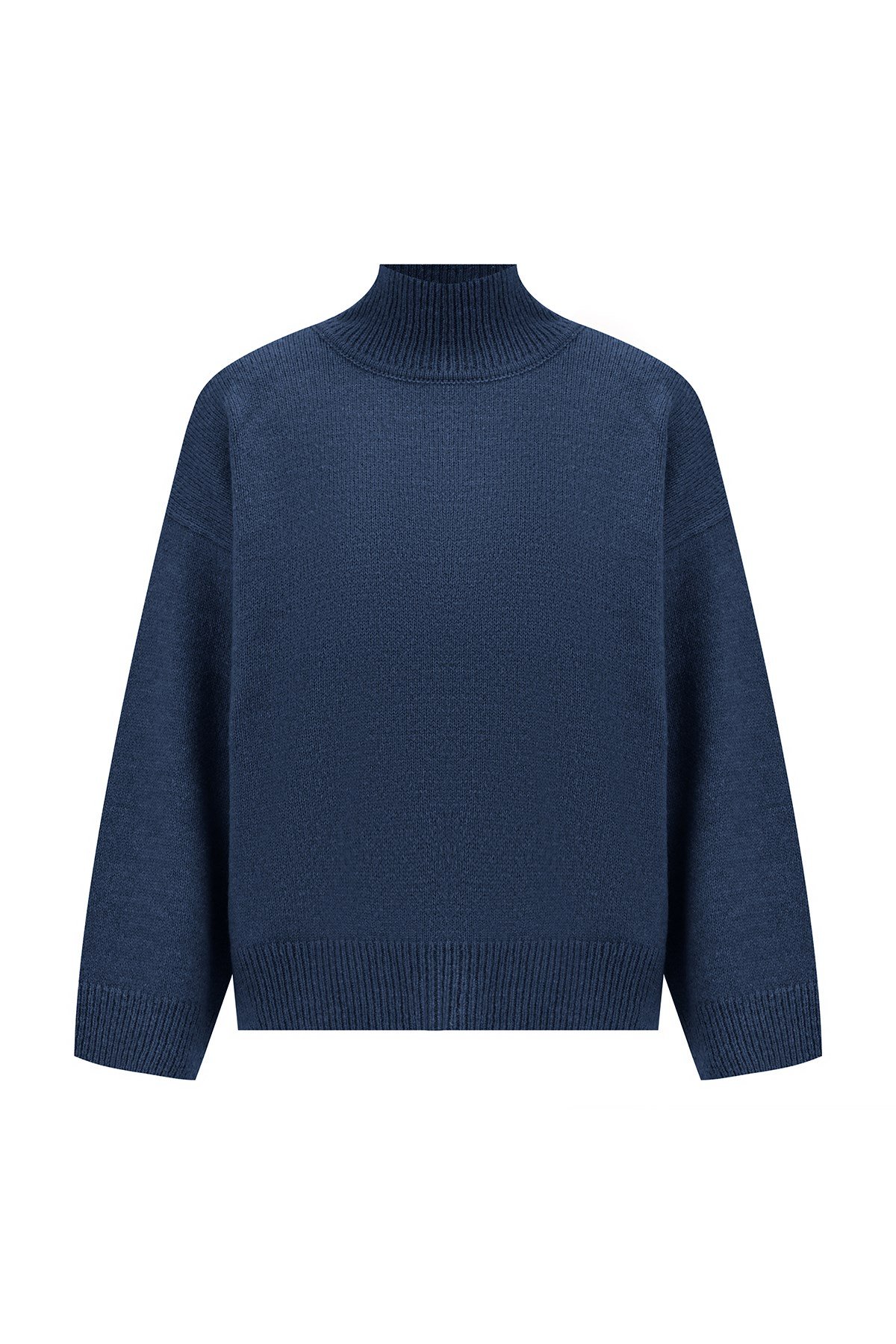 Peraluna MACUMBA PULLOVER Balıkçı Yaka Yumuşak Dokulu Kadın Triko Kazak İndigo