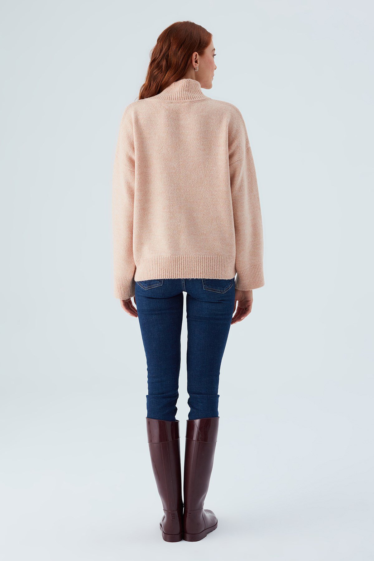 Peraluna MACUMBA PULLOVER Balıkçı Yaka Yumuşak Dokulu Kadın Triko Kazak Açık Pembe