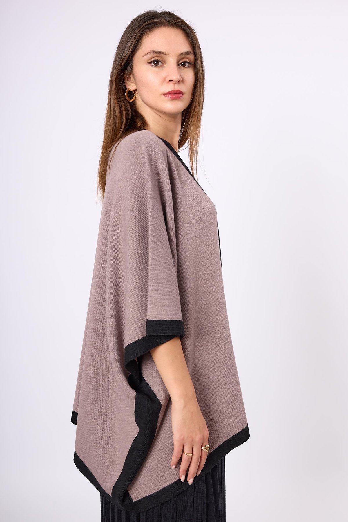 Peraluna Mary Kadın Triko Panço - Vizon