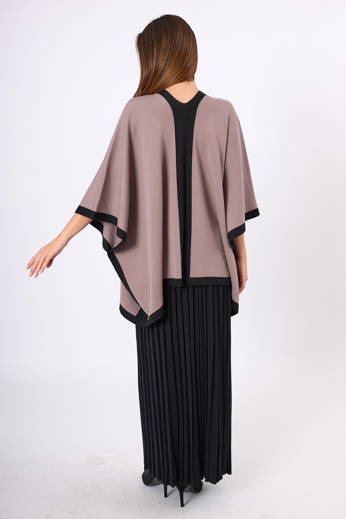 Peraluna Mary Kadın Triko Panço - Vizon