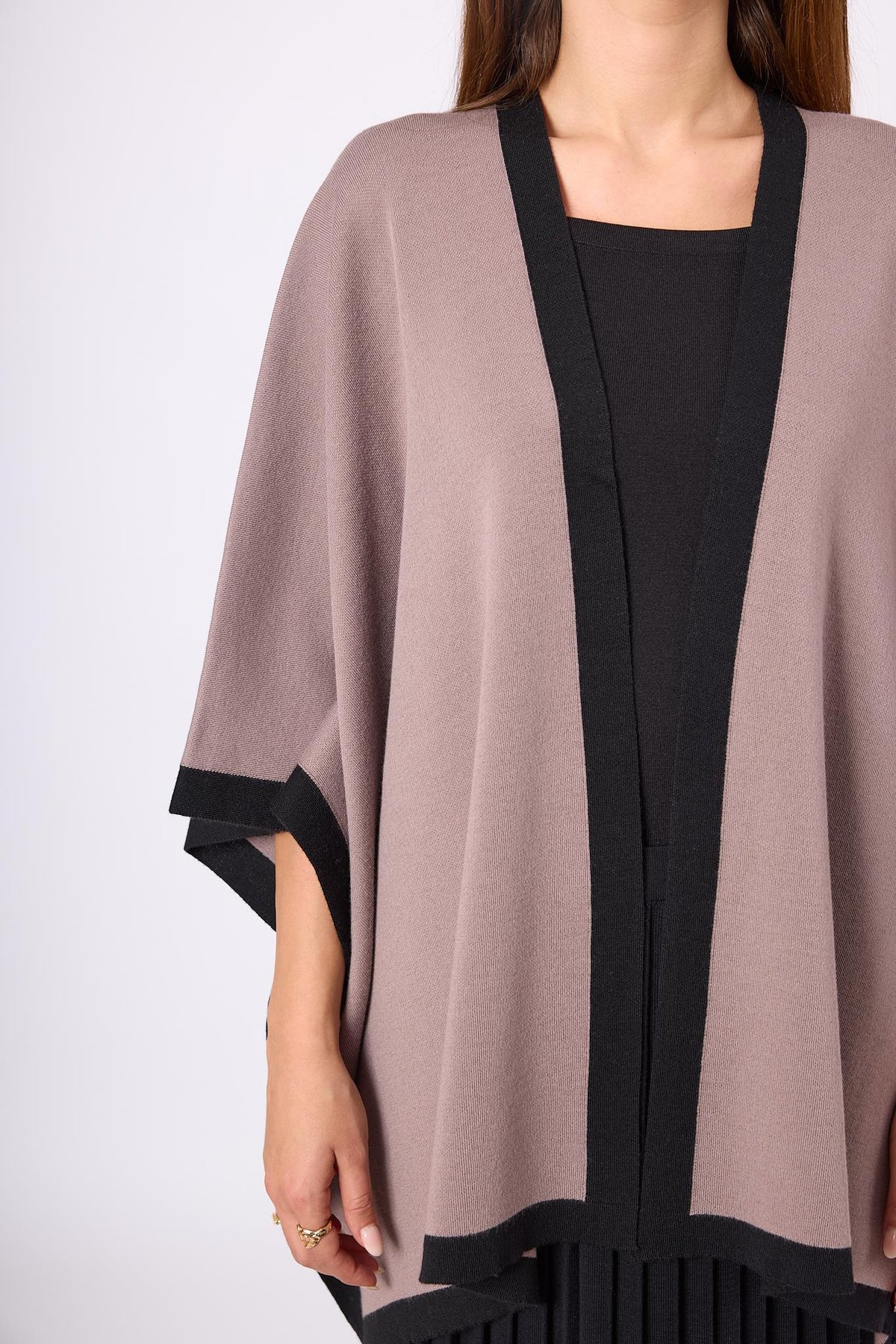 Peraluna Mary Kadın Triko Panço - Vizon