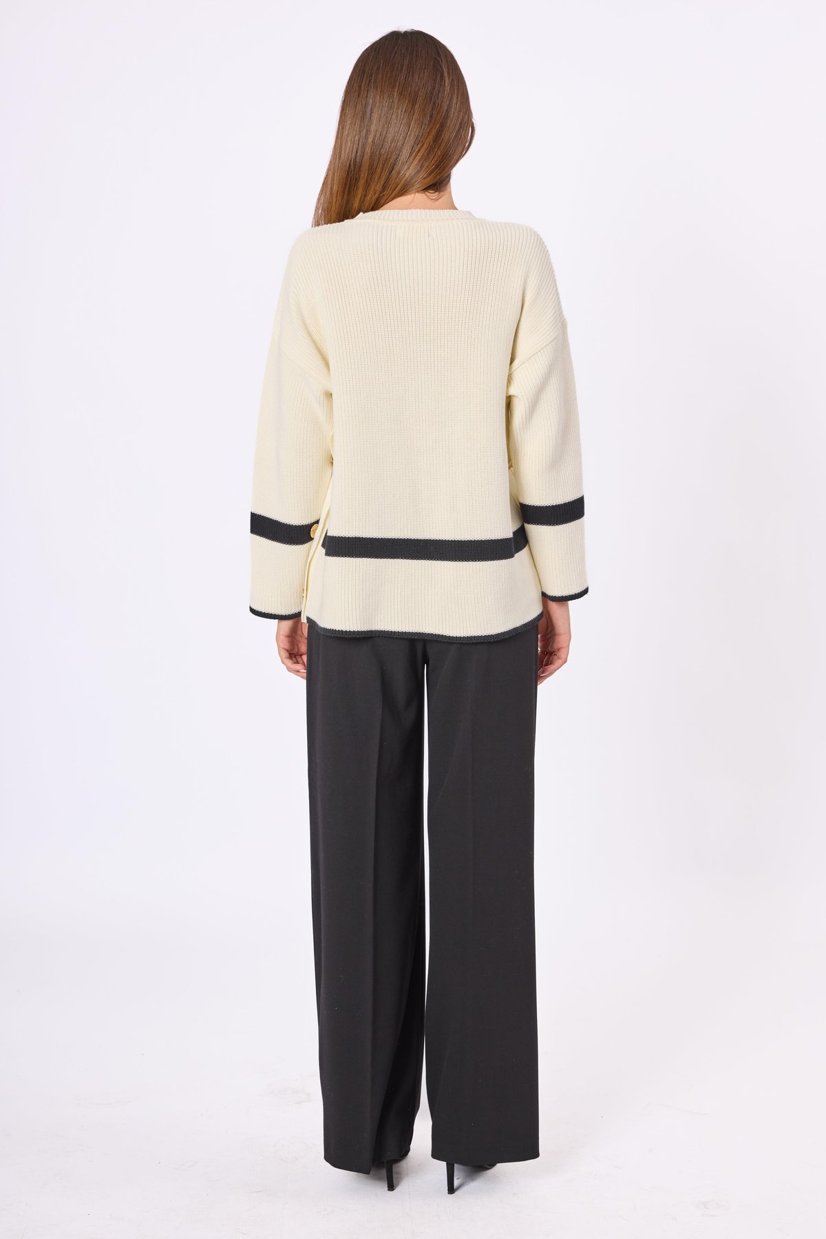 Peraluna Matilda Bol Kesim Kadın Triko Kazak - Ekru