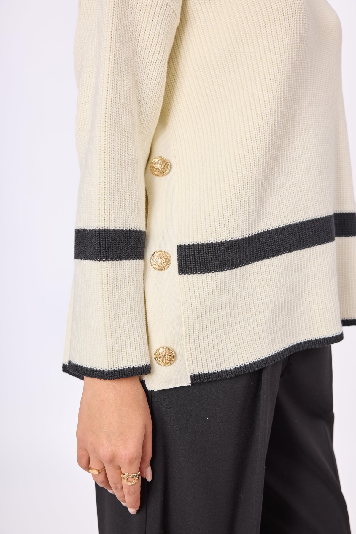 Peraluna Matilda Bol Kesim Kadın Triko Kazak - Ekru