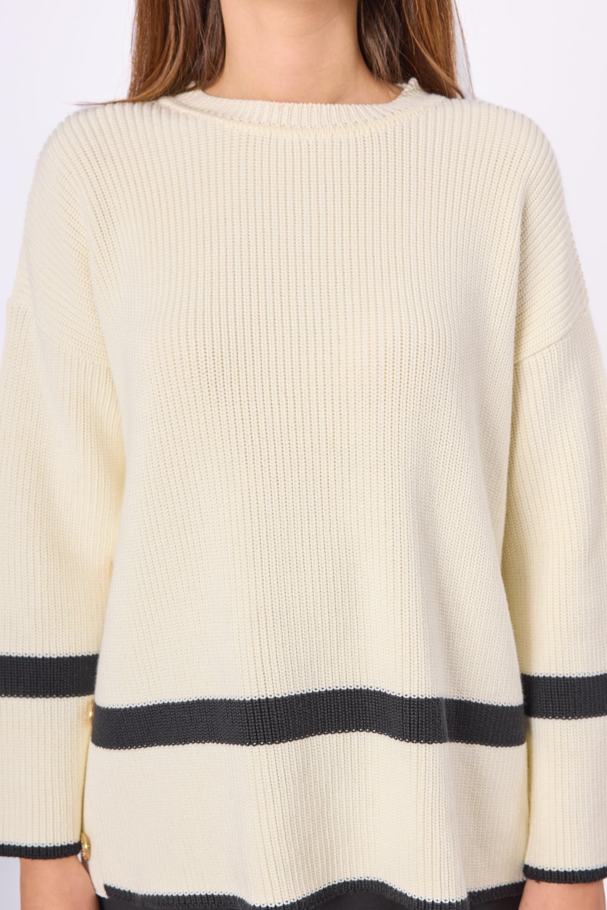 Peraluna Matilda Bol Kesim Kadın Triko Kazak - Ekru