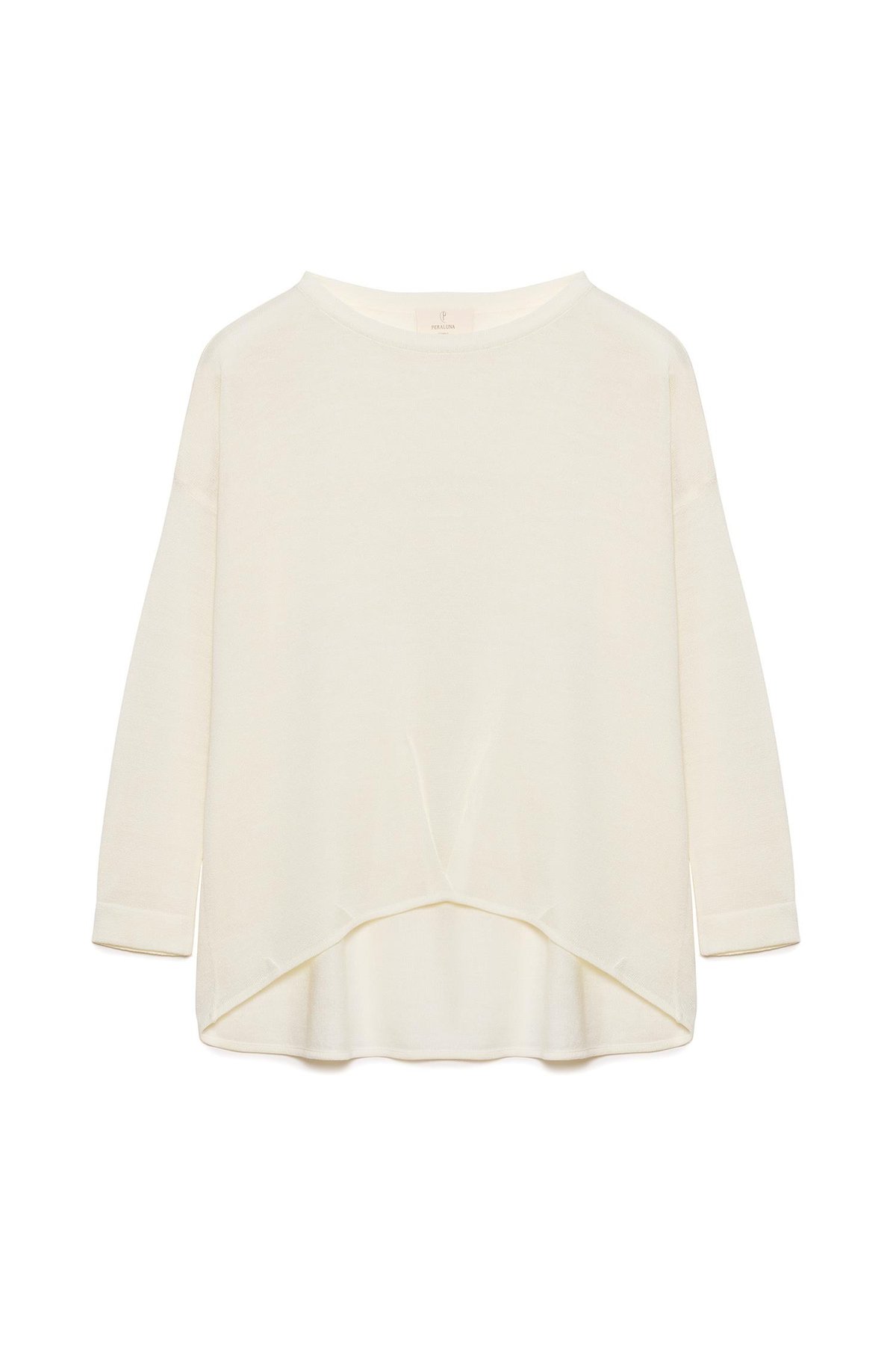 Peraluna MEADOW BLOUSE Front and Back Pleated Detailed Shabby Women's Knit Blouse - Ecru