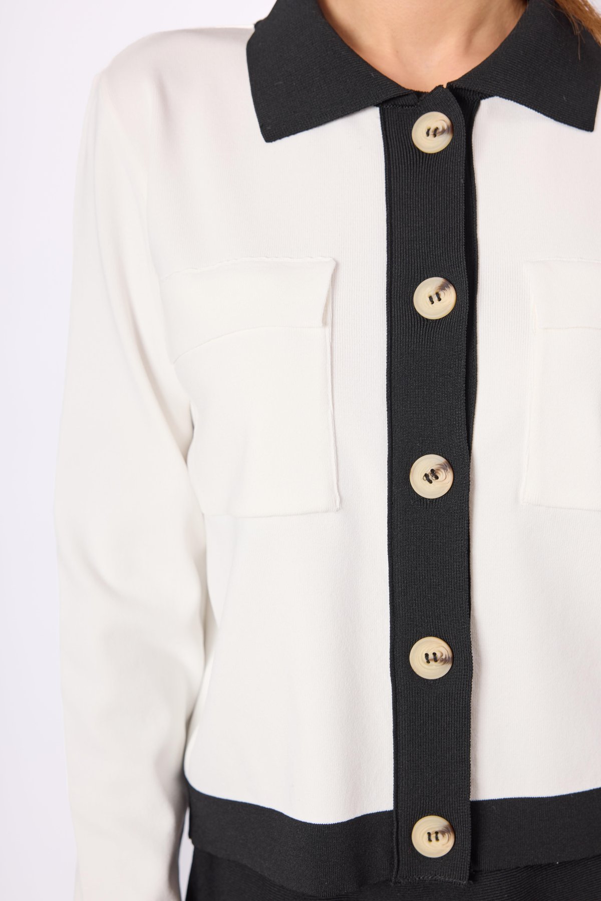 Peraluna Mimi Kadin Cepli Kısa Triko Ceket