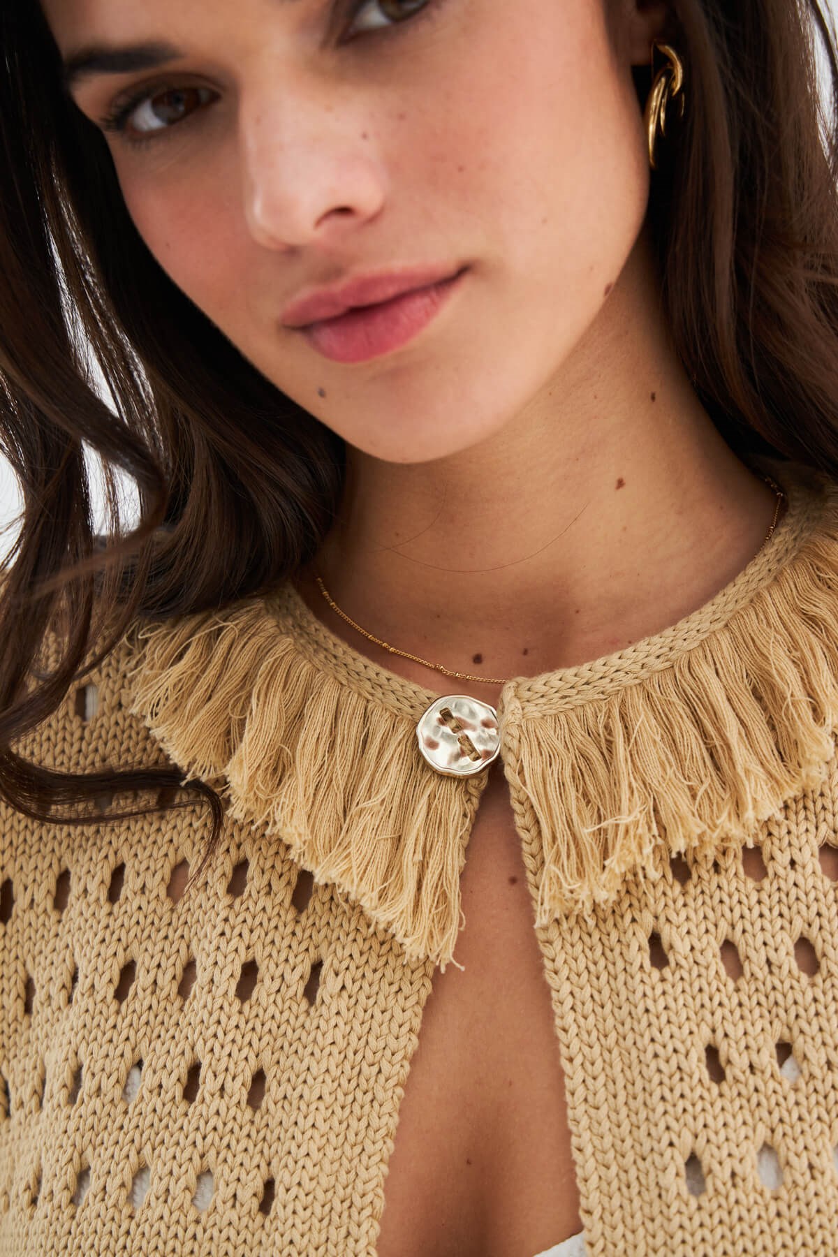 Peraluna MIYOKİ CARDIGAN & SHORT Mevsimlik Pamuklu Kadın Triko Takım Şort Bej