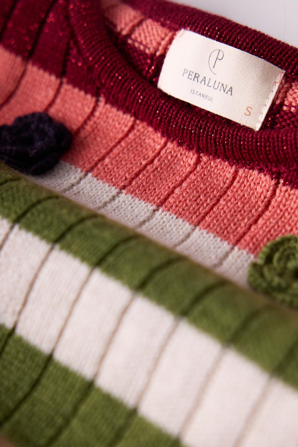 Peraluna Nadine Çizgili Bol Kesim Kazak - Multi