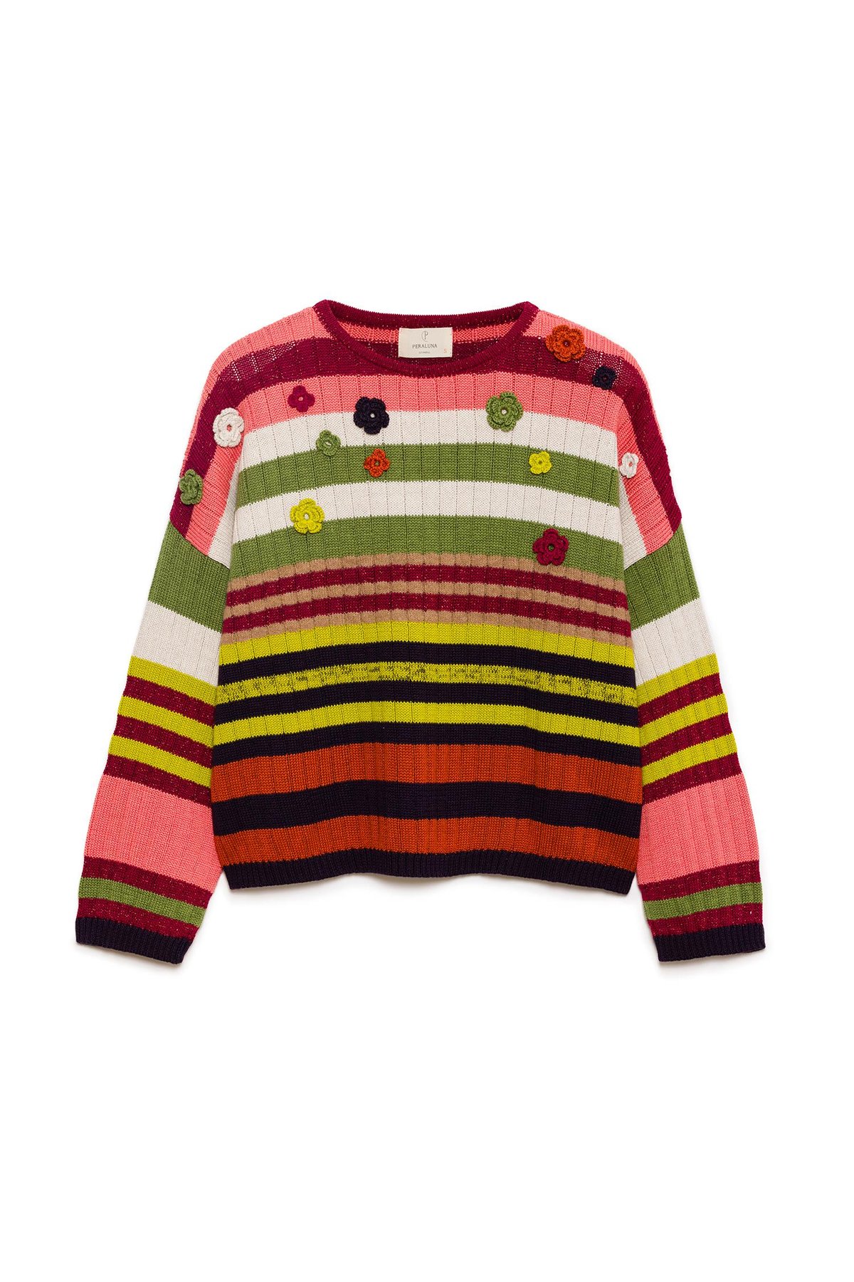 Peraluna Nadine Loose Fit Striped Womens Pullover - Multi