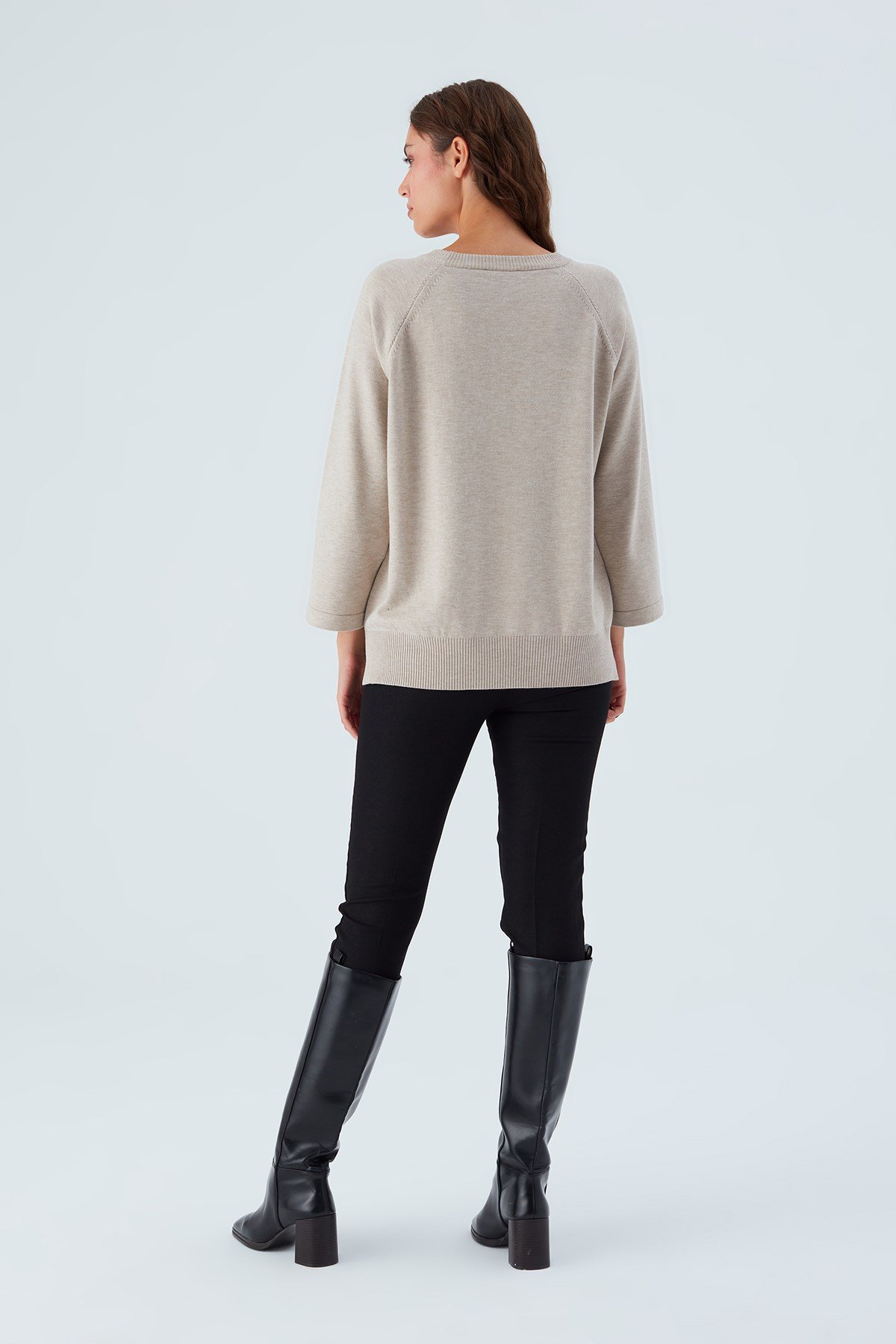 Peraluna NELL PULLOVER Yanları Yırtmaçlı 3/4 Kol İnce Kadın Triko Kazak