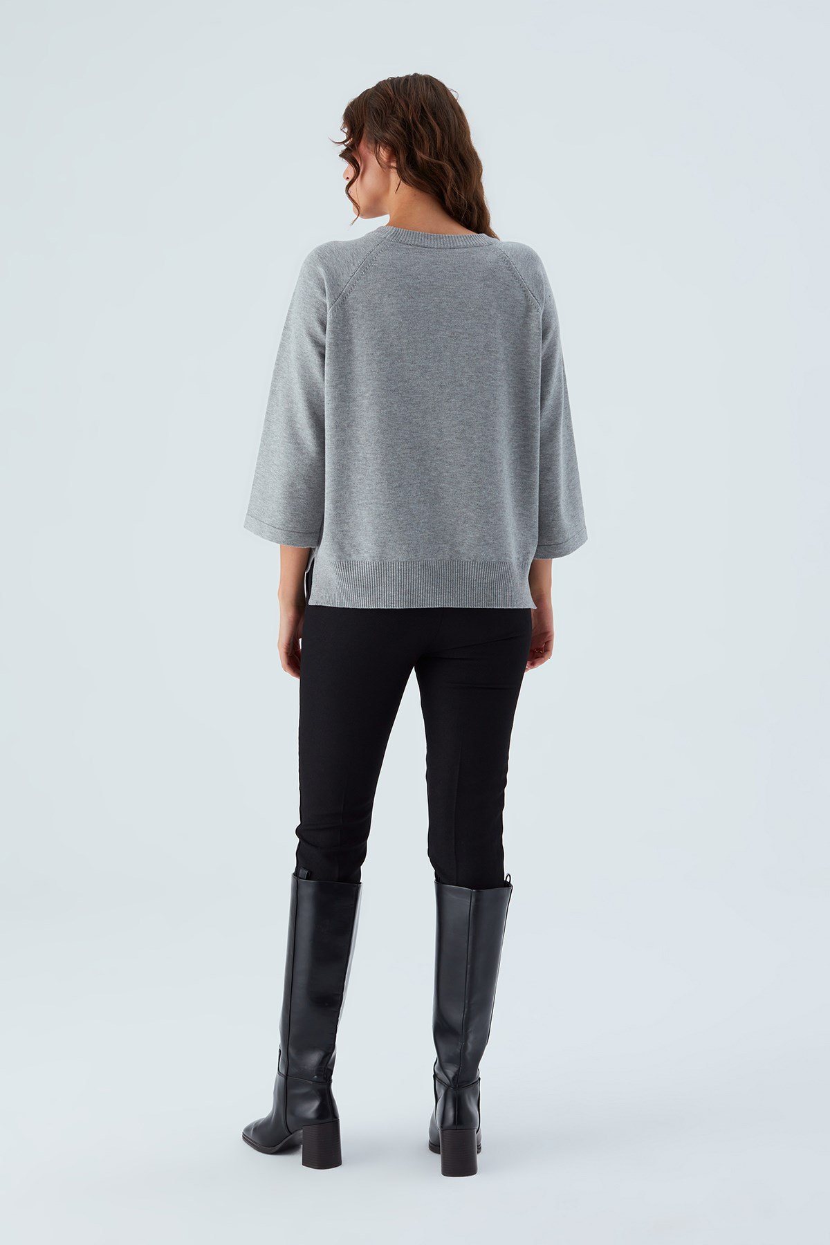 Peraluna NELL PULLOVER Yanları Yırtmaçlı 3/4 Kol İnce Kadın Triko Kazak