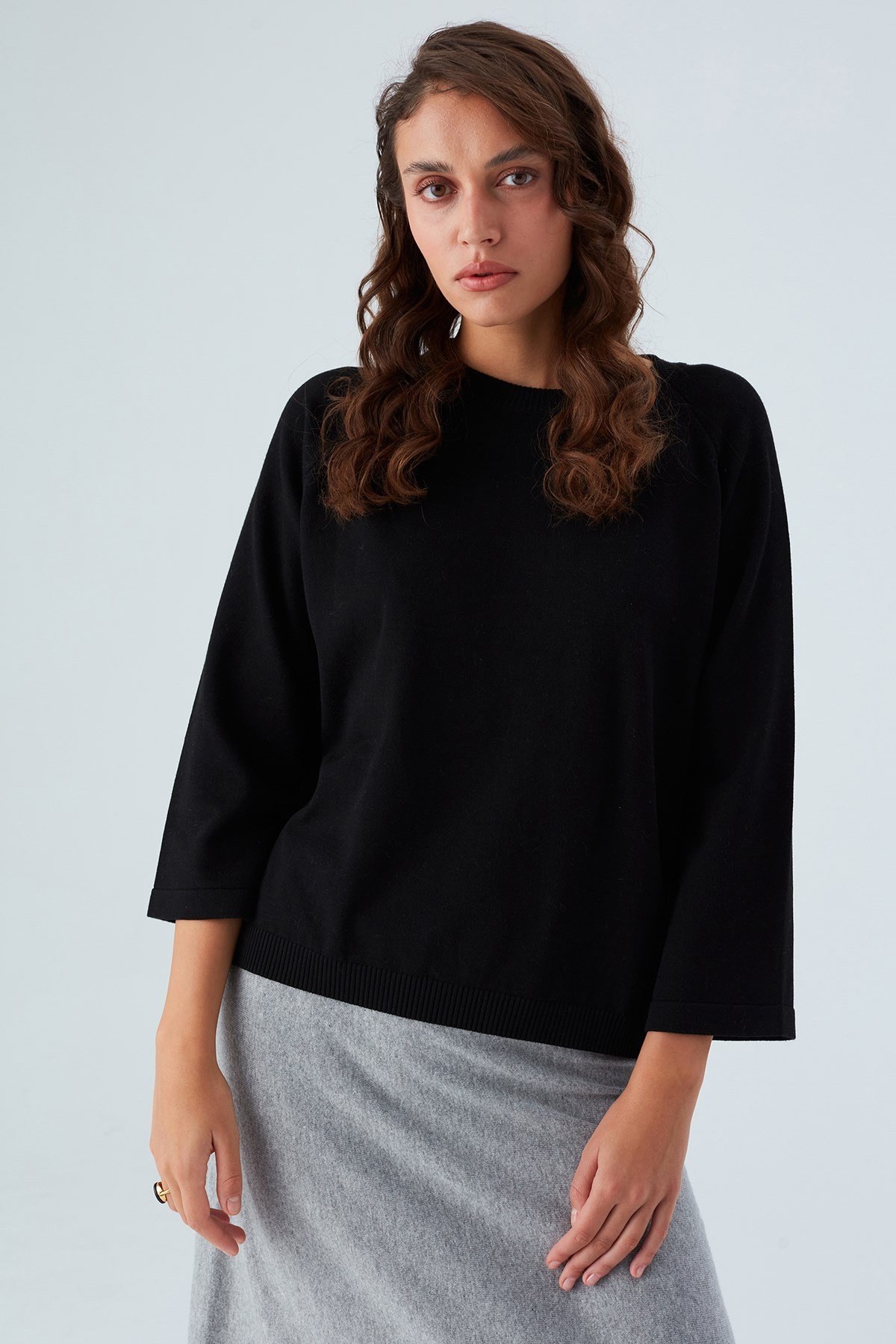 Peraluna NELL PULLOVER Yanları Yırtmaçlı 3/4 Kol İnce Kadın Triko Kazak