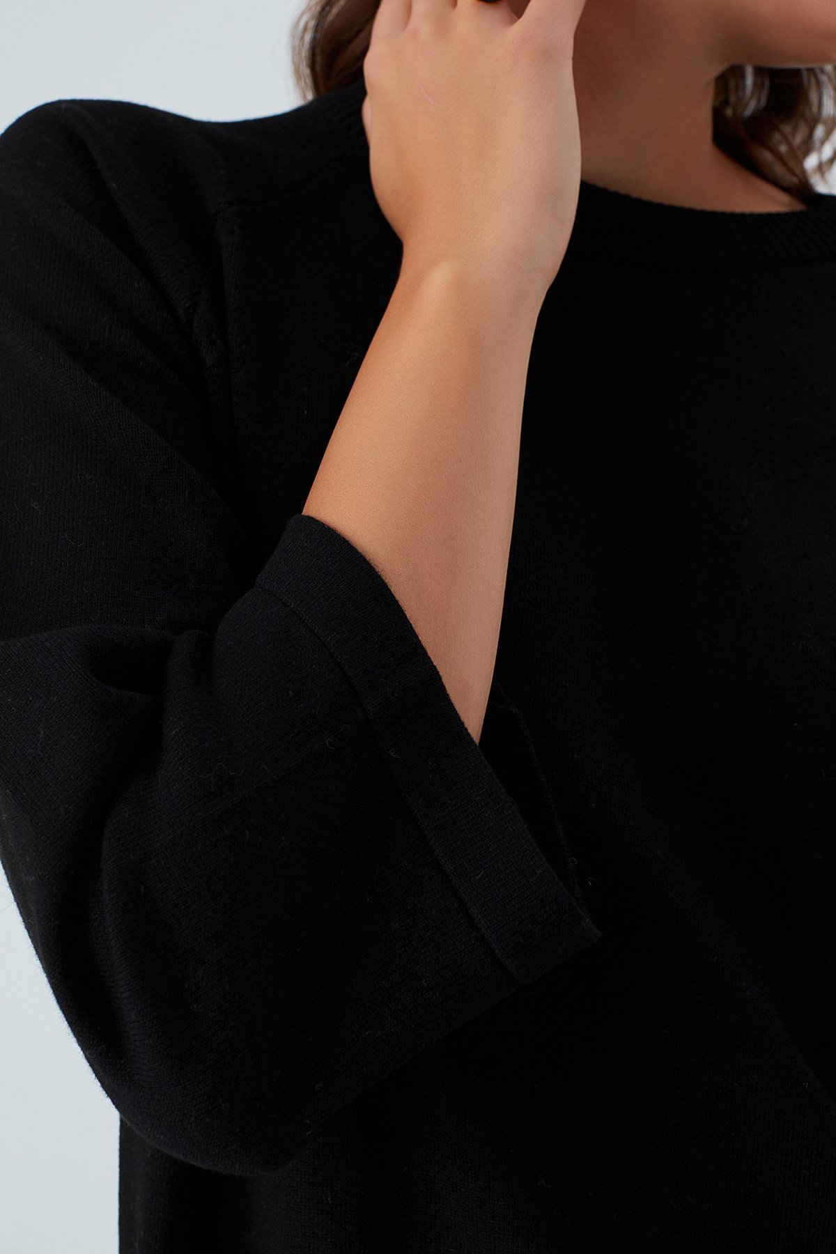 Peraluna NELL PULLOVER Yanları Yırtmaçlı 3/4 Kol İnce Kadın Triko Kazak