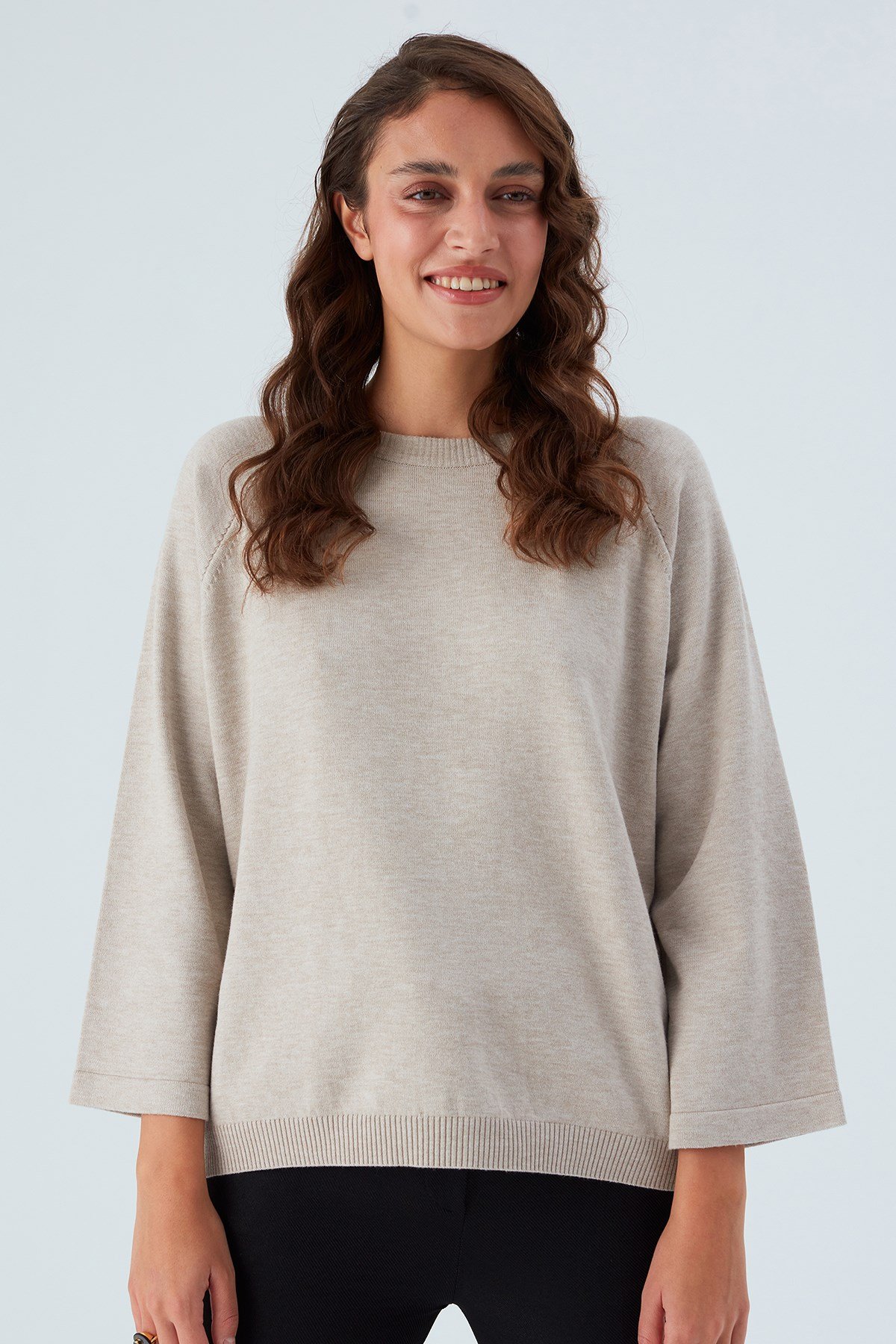 Peraluna NELL PULLOVER Yanları Yırtmaçlı 3/4 Kol İnce Kadın Triko Kazak