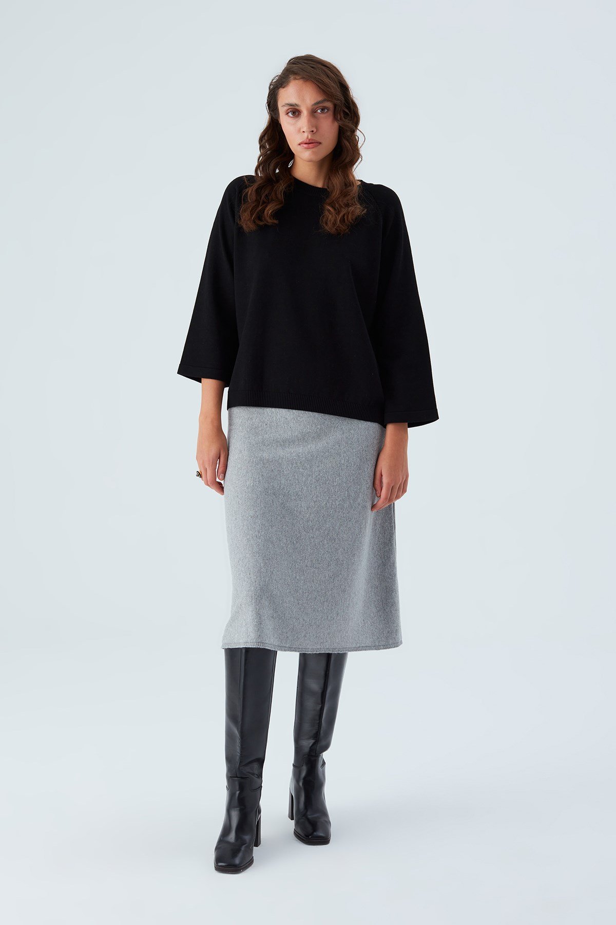 Peraluna NELL PULLOVER Yanları Yırtmaçlı 3/4 Kol İnce Kadın Triko Kazak