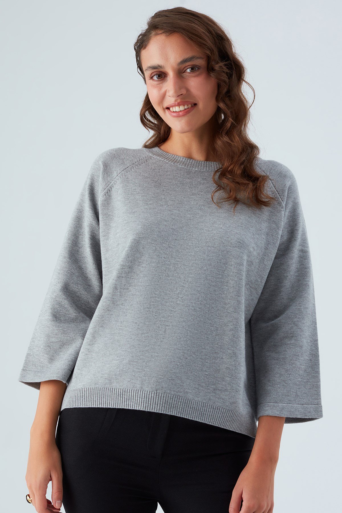 Peraluna NELL PULLOVER Yanları Yırtmaçlı 3/4 Kol İnce Kadın Triko Kazak