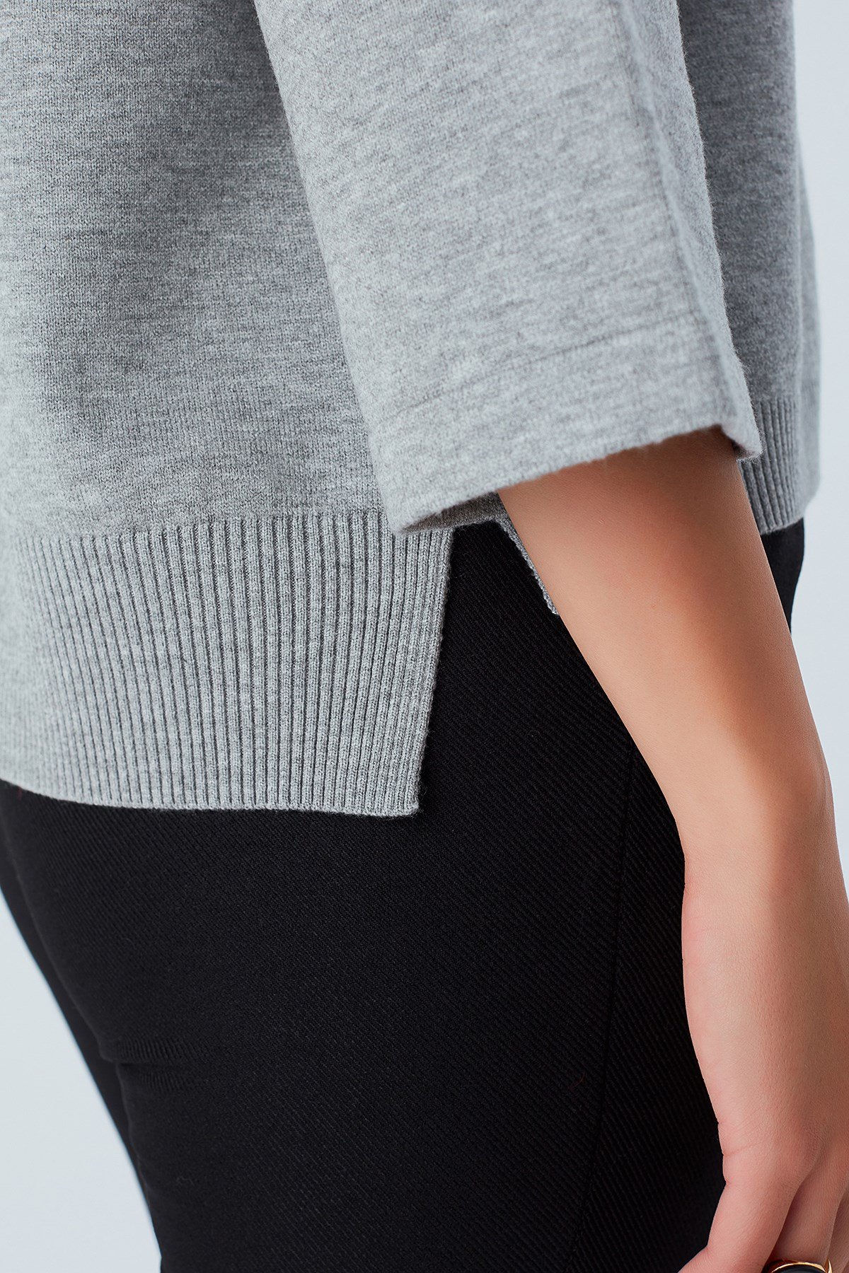 Peraluna NELL PULLOVER Yanları Yırtmaçlı 3/4 Kol İnce Kadın Triko Kazak