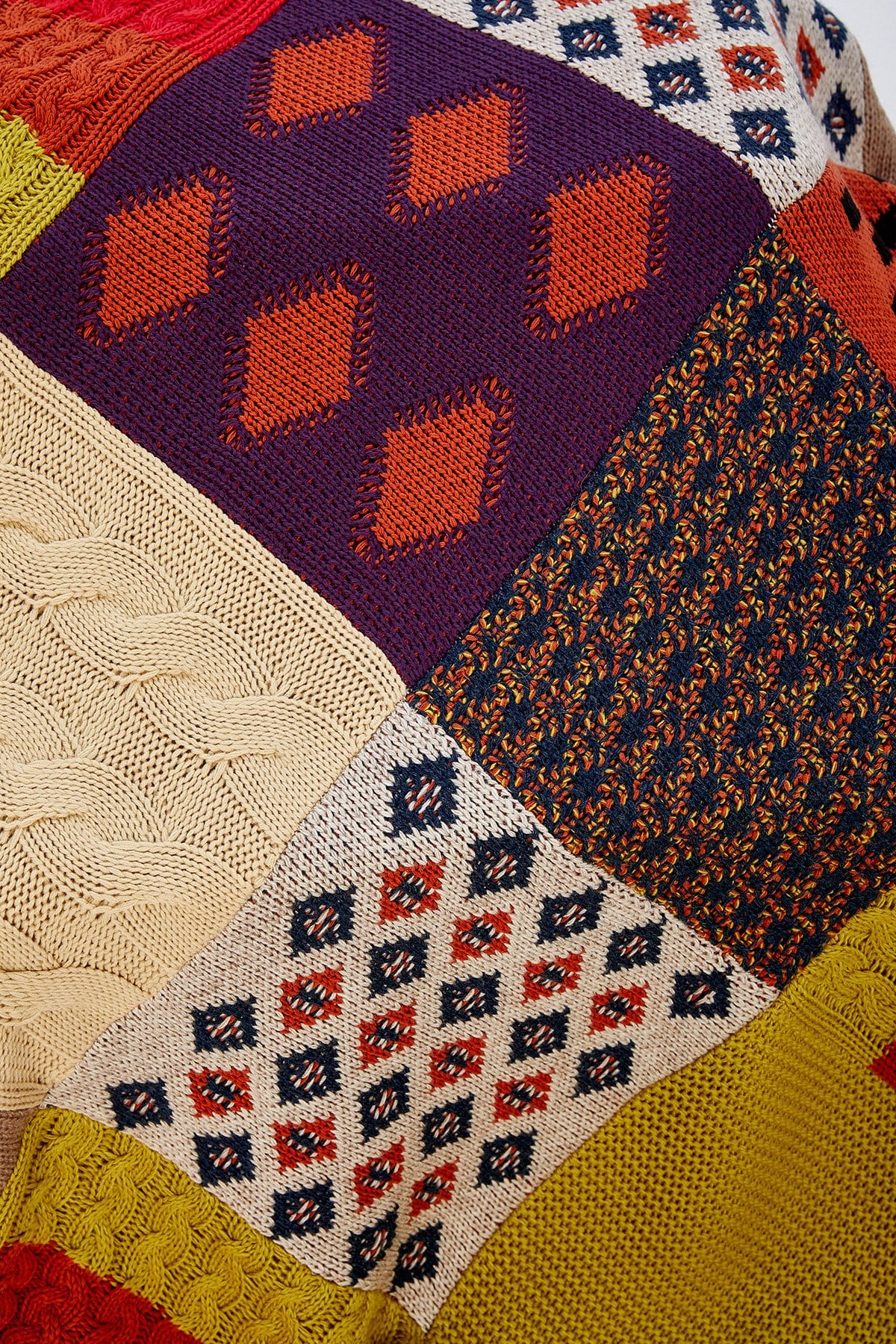 Peraluna Pamuklu Çift Kişilik Patch Özel Tasarım Battaniye 170x250