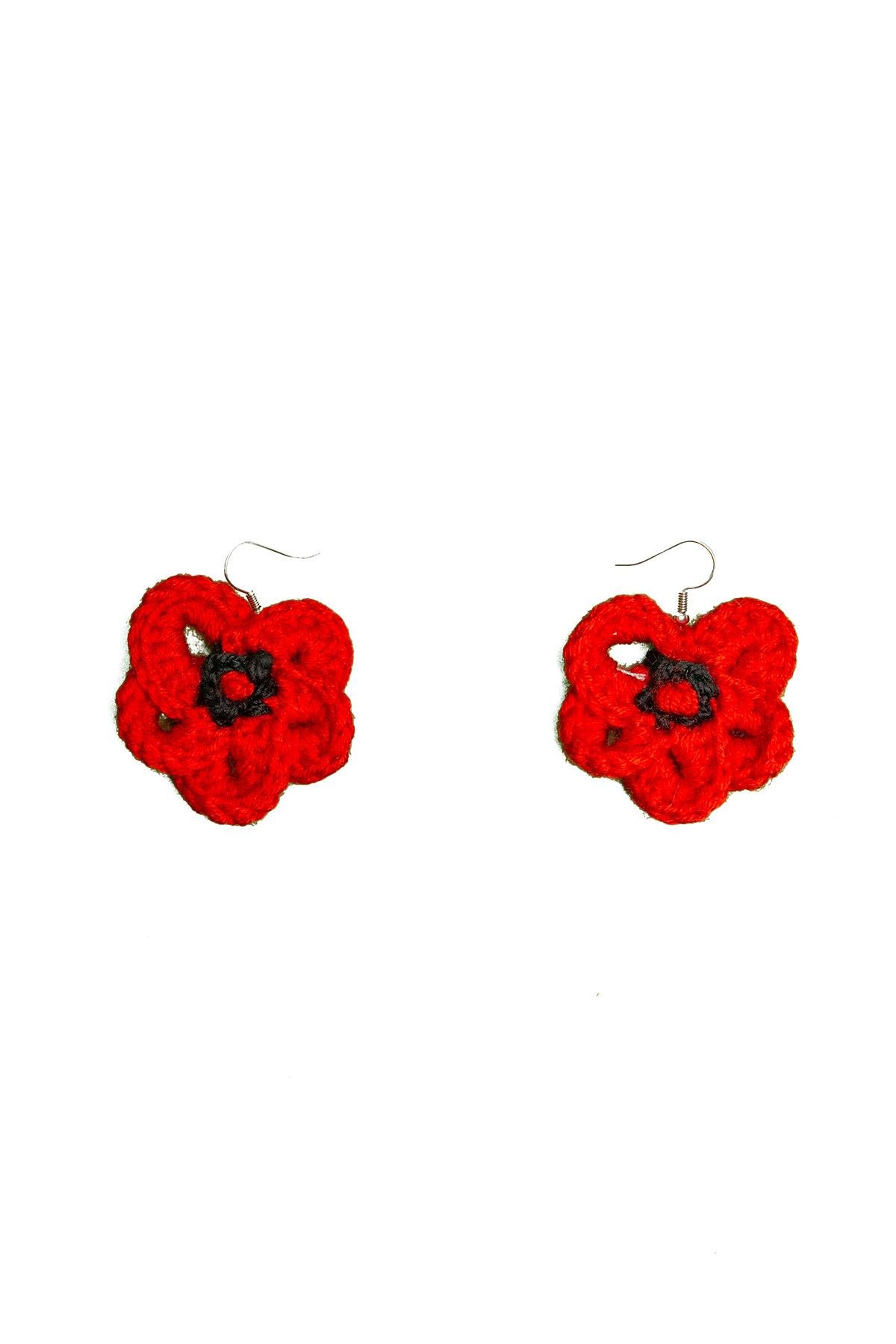 Peraluna POPPY EARRINGS Handmade Poppy Earrings - Ecru