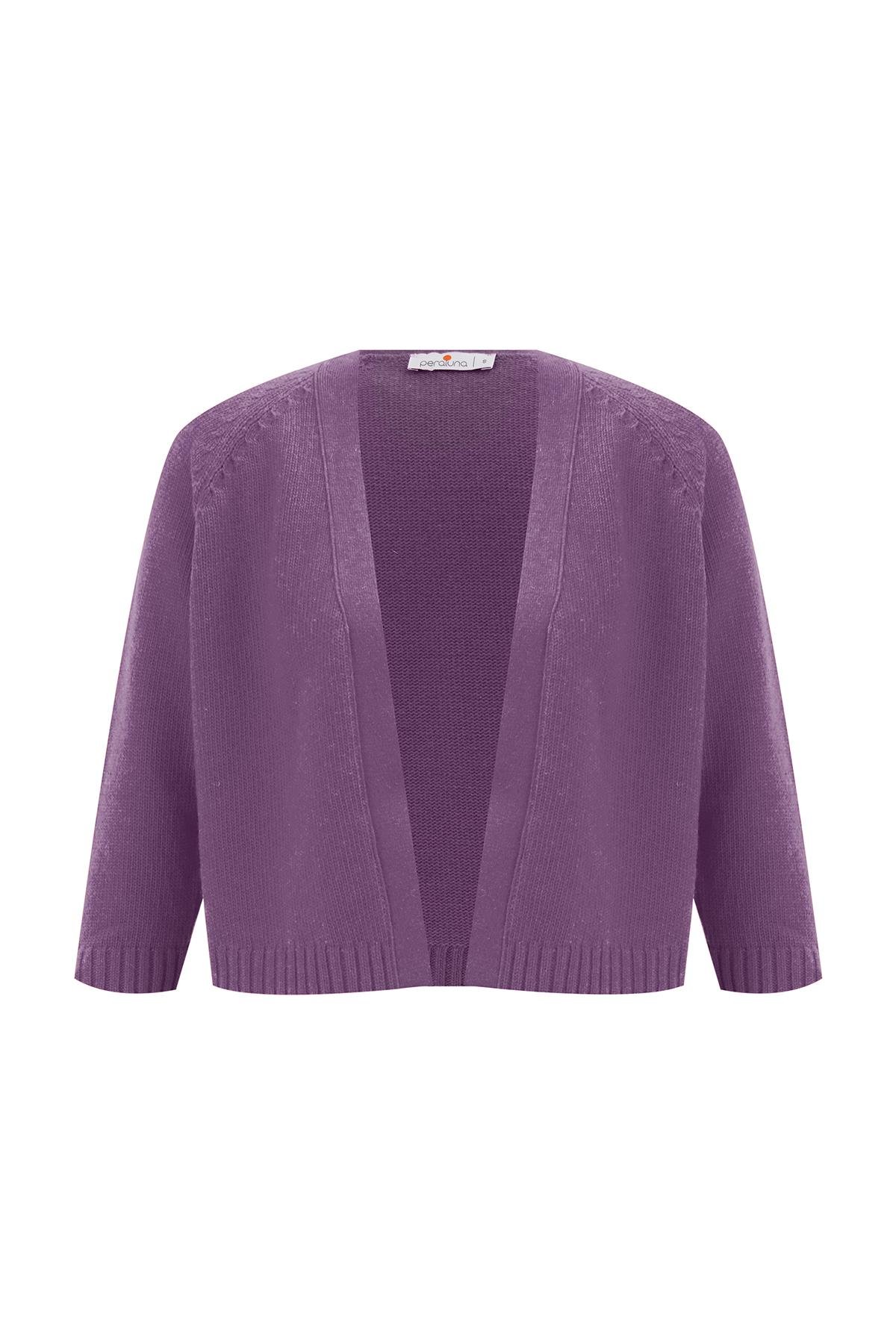 Peraluna Reglan Kollu Kaşmir Karışım Kısa Kadın Triko Bolero Koyu Lila