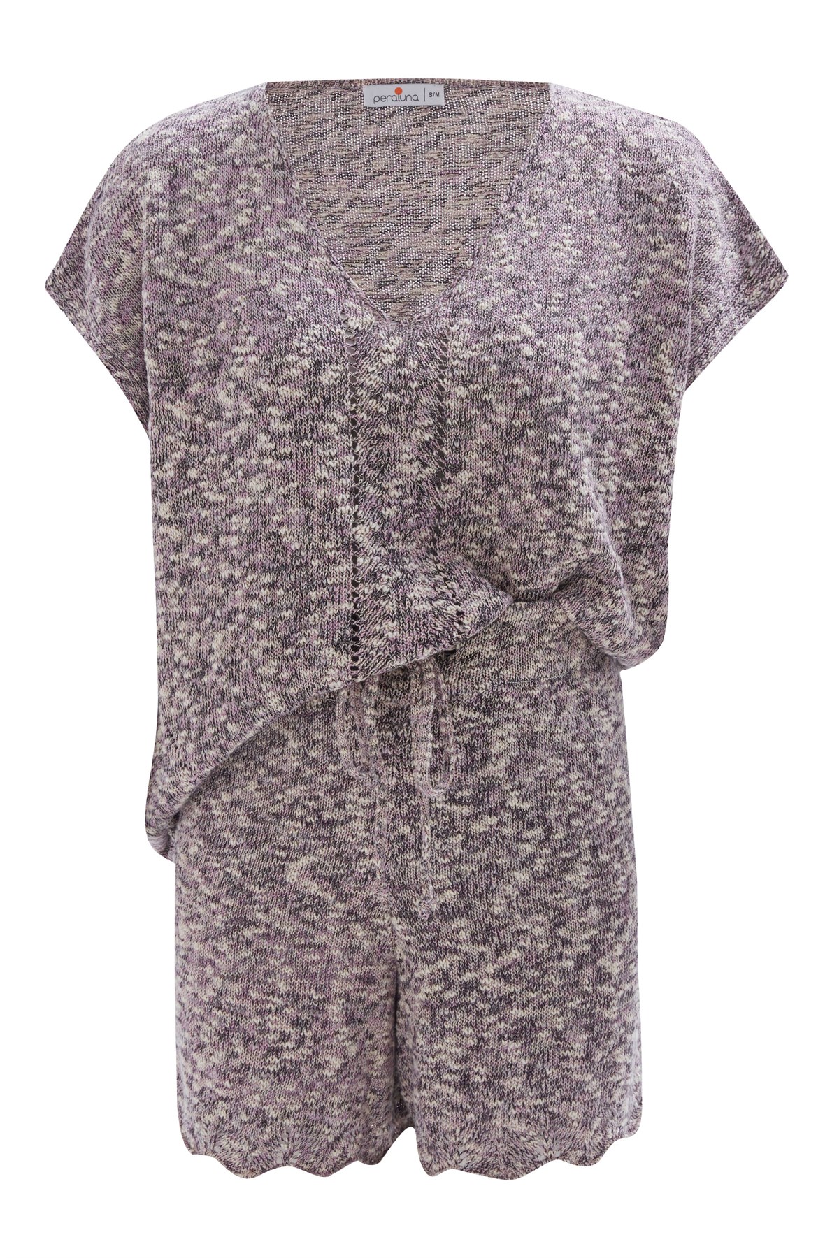 Peraluna RENGE BLOUSE & SHORT Yazlık Viskonlu Kadın Triko Şort Takım Lila