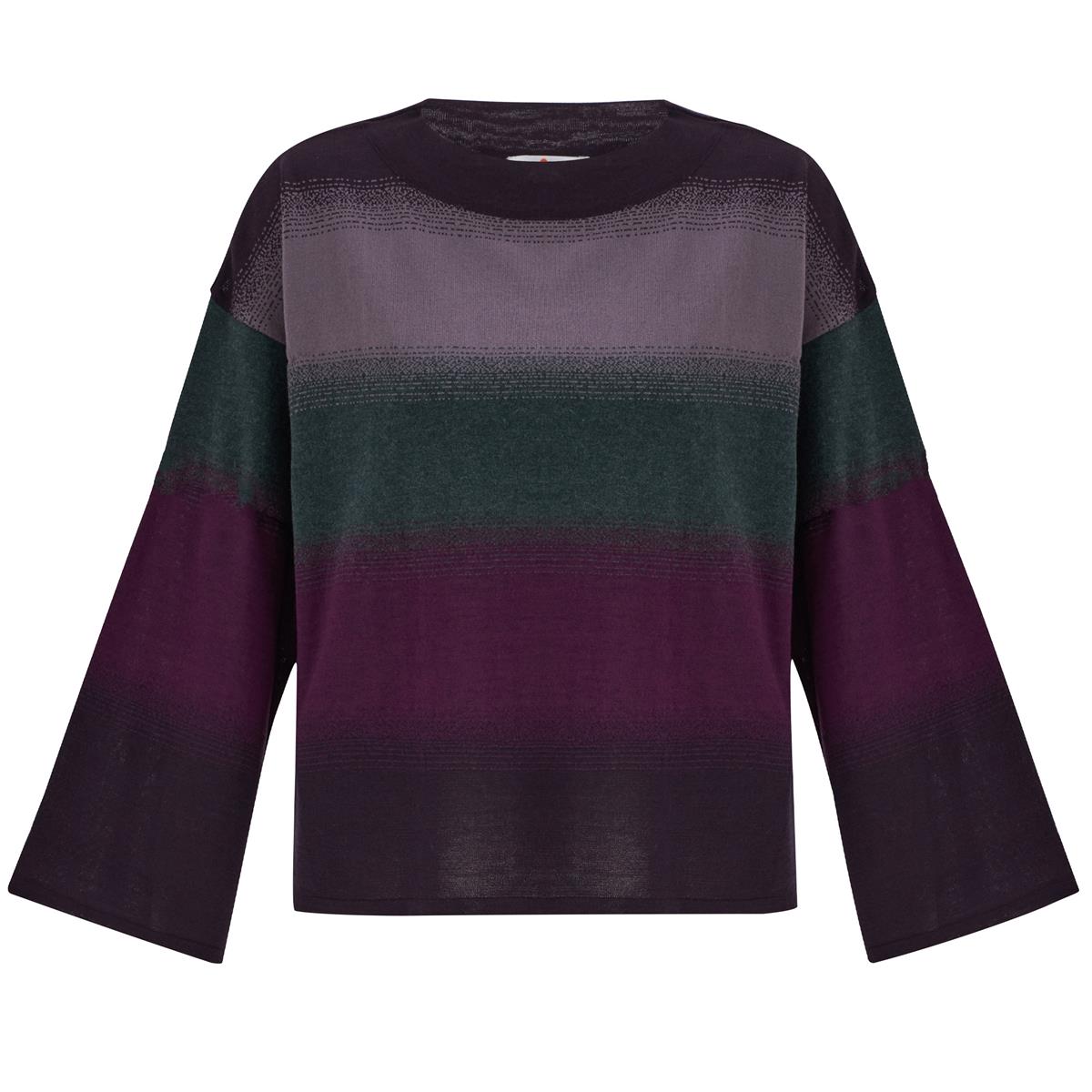 Peraluna O-Neck Color Transition Women's Knitwear Sweater - Multicolor